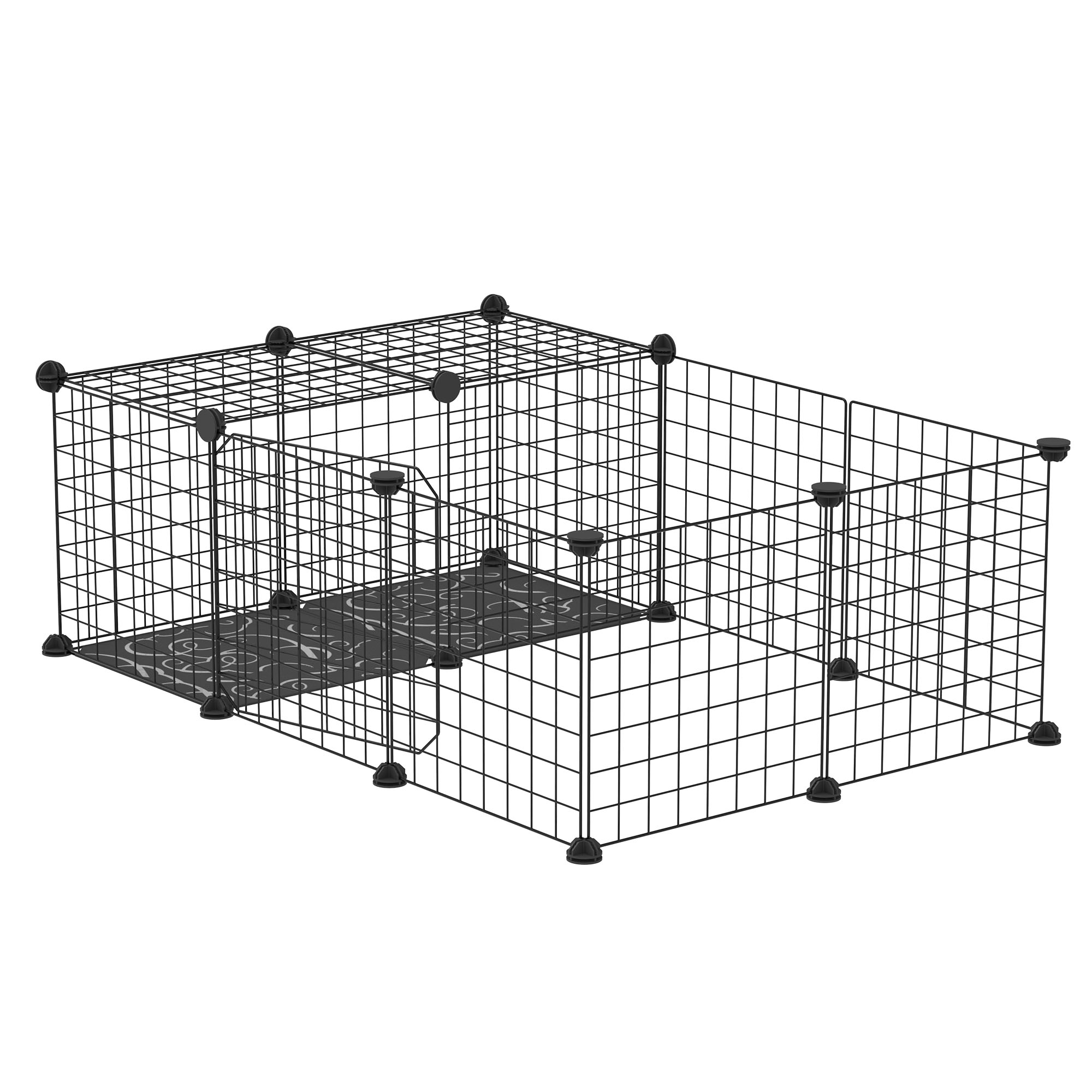 Pet Playpen Small Animal Cage w/ 16 Panels, Metal Wire Fence