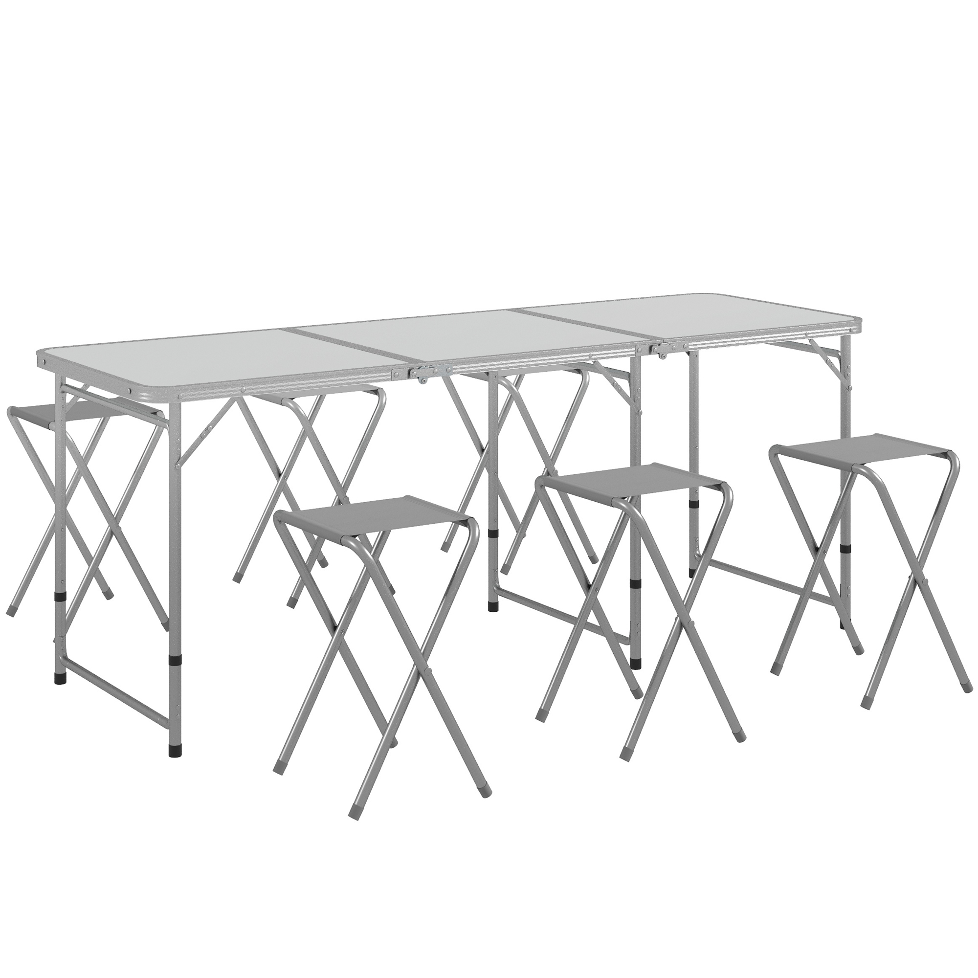 Folding Camping Table and 6 Chairs, Picnic Table Set