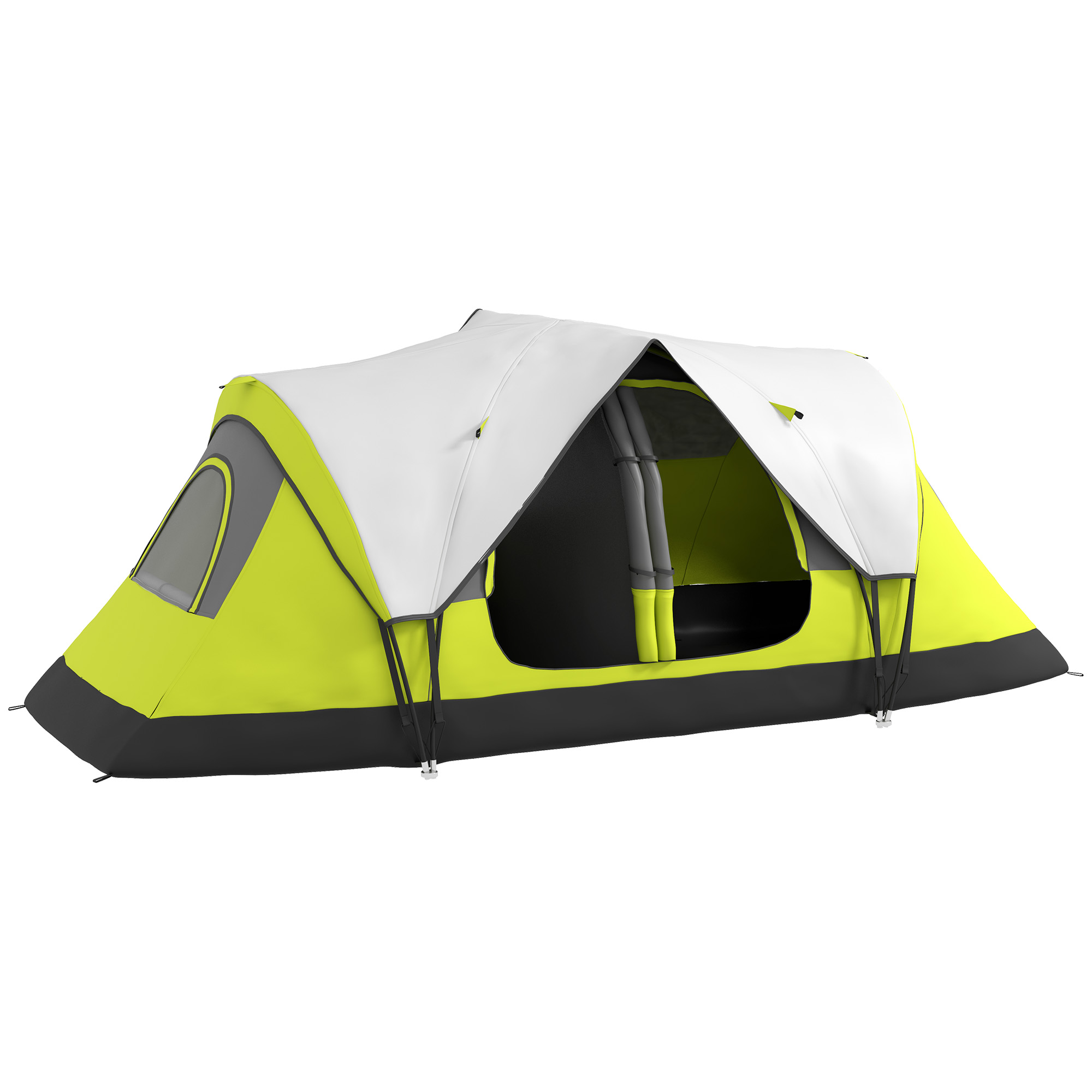 6-8 Person Camping Tent with 2 Bedroom & Waterproof Rainfly