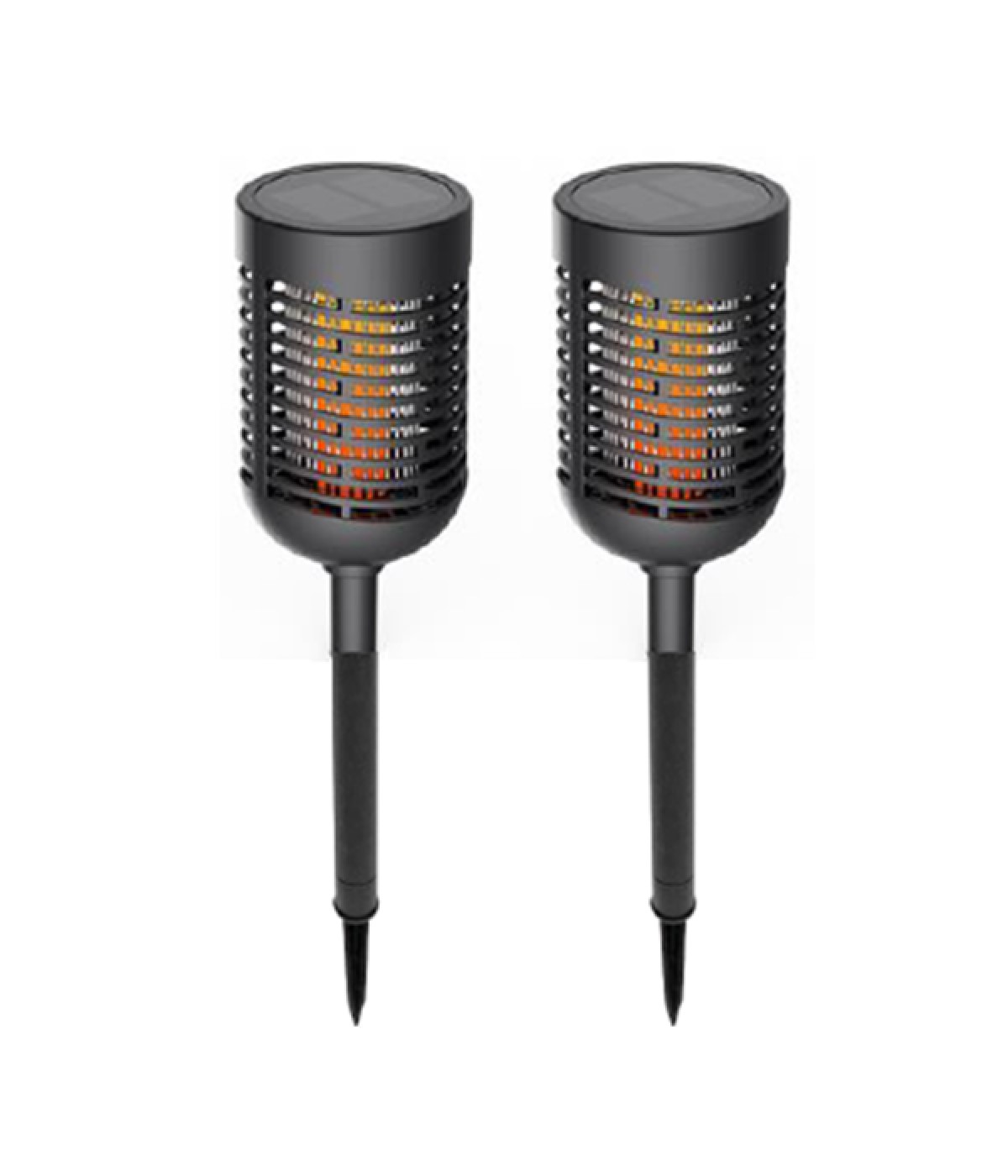 GREENSTRIKE 2-IN-1 Solar Flame Stake Light & Zapper - 2 Pack