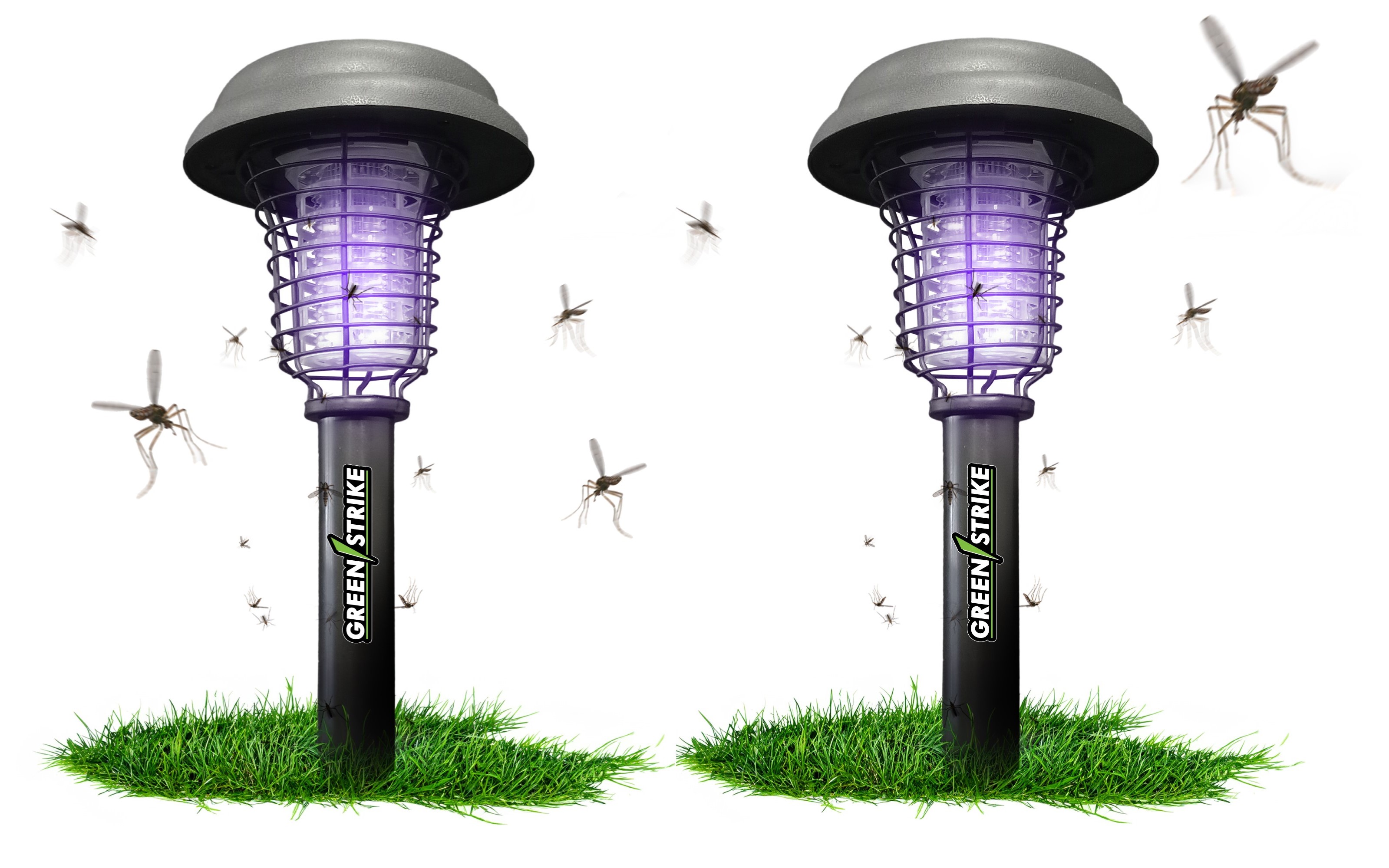 GREENSTRIKE 2 in 1 Solar Zapper & Stake Light - 2 Pack