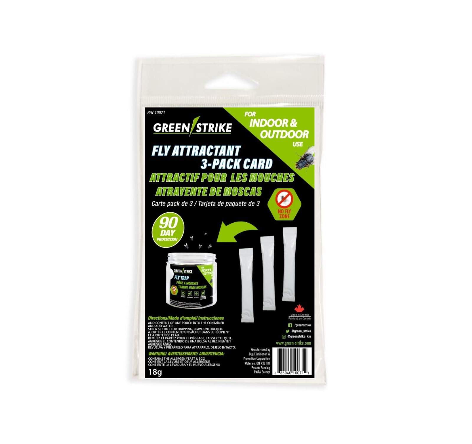 GREENSTRIKE Fly Trap Refill Attractant - 3 Pack