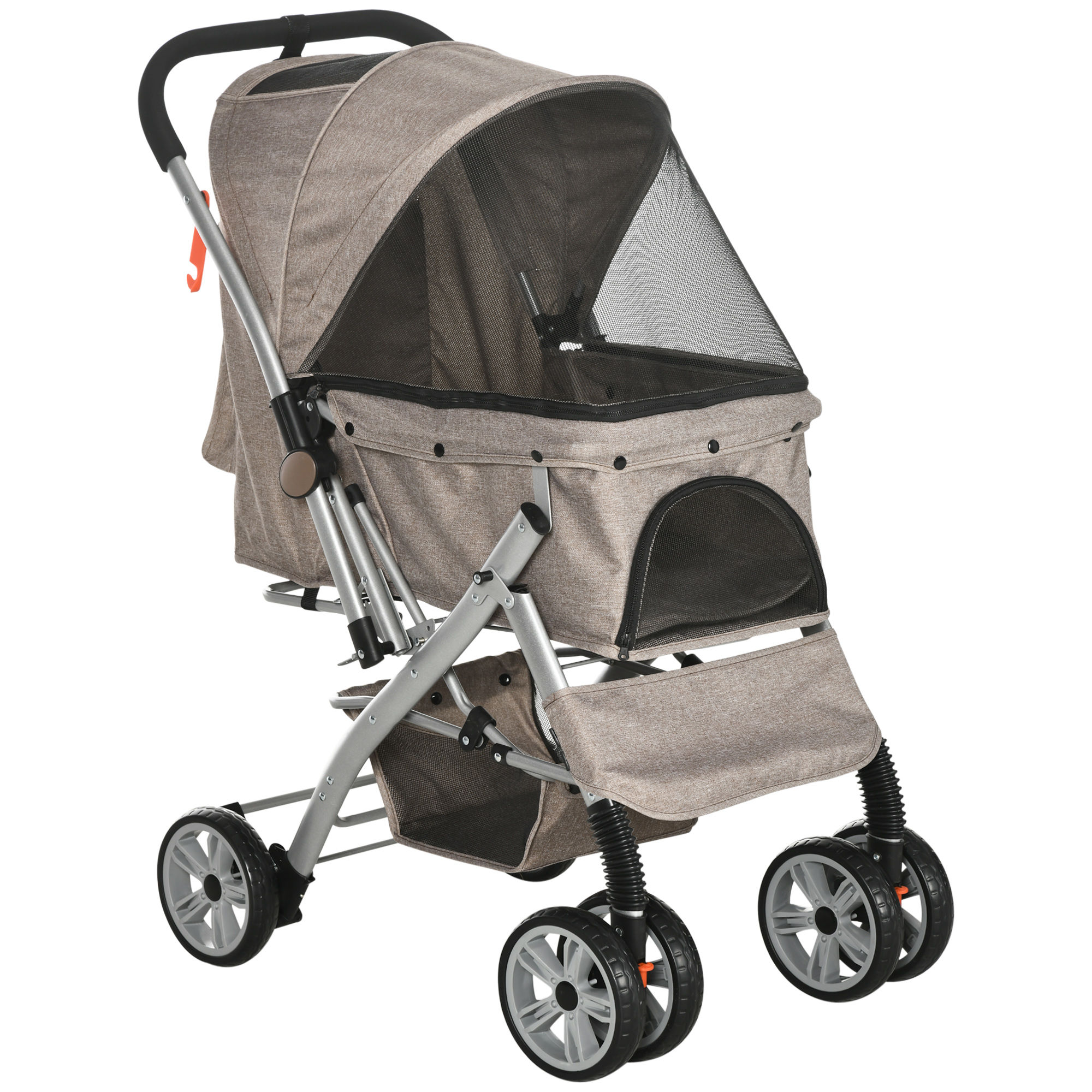 Pet Stroller w/ Reversible Handle, Grey