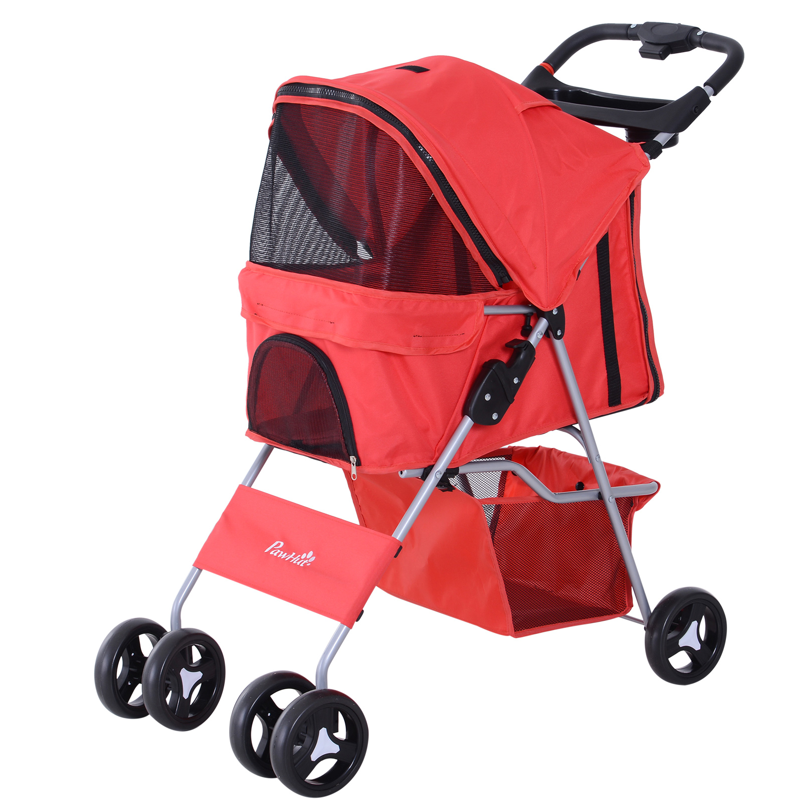 Pet Stroller Foldable Carrier, Red