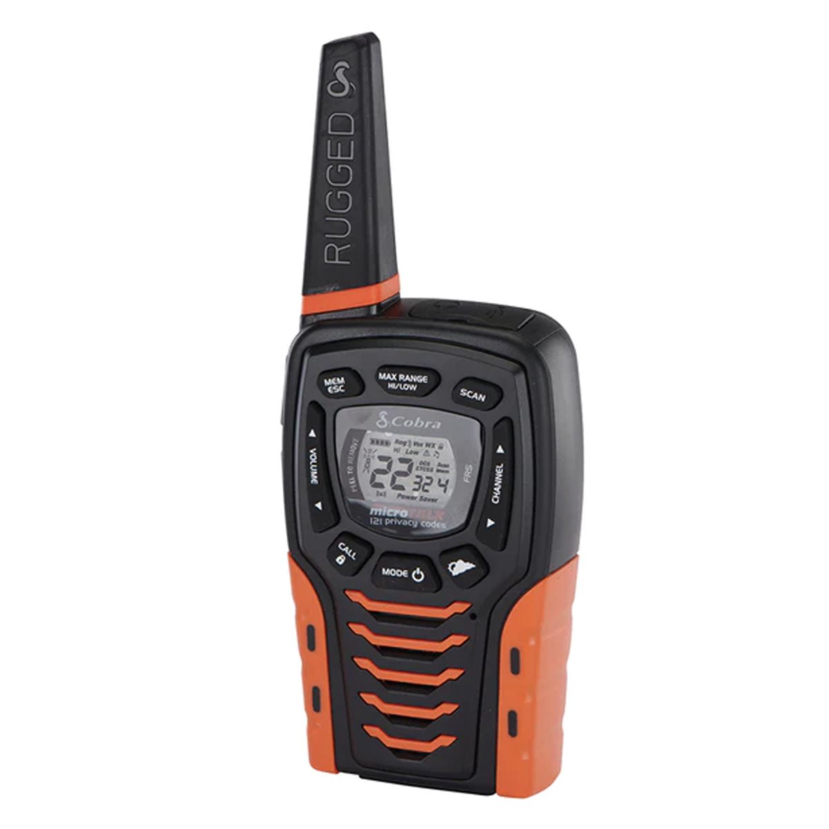 Cobra Two-Way Radio 56 km Range Blk/Orange 2-Pack