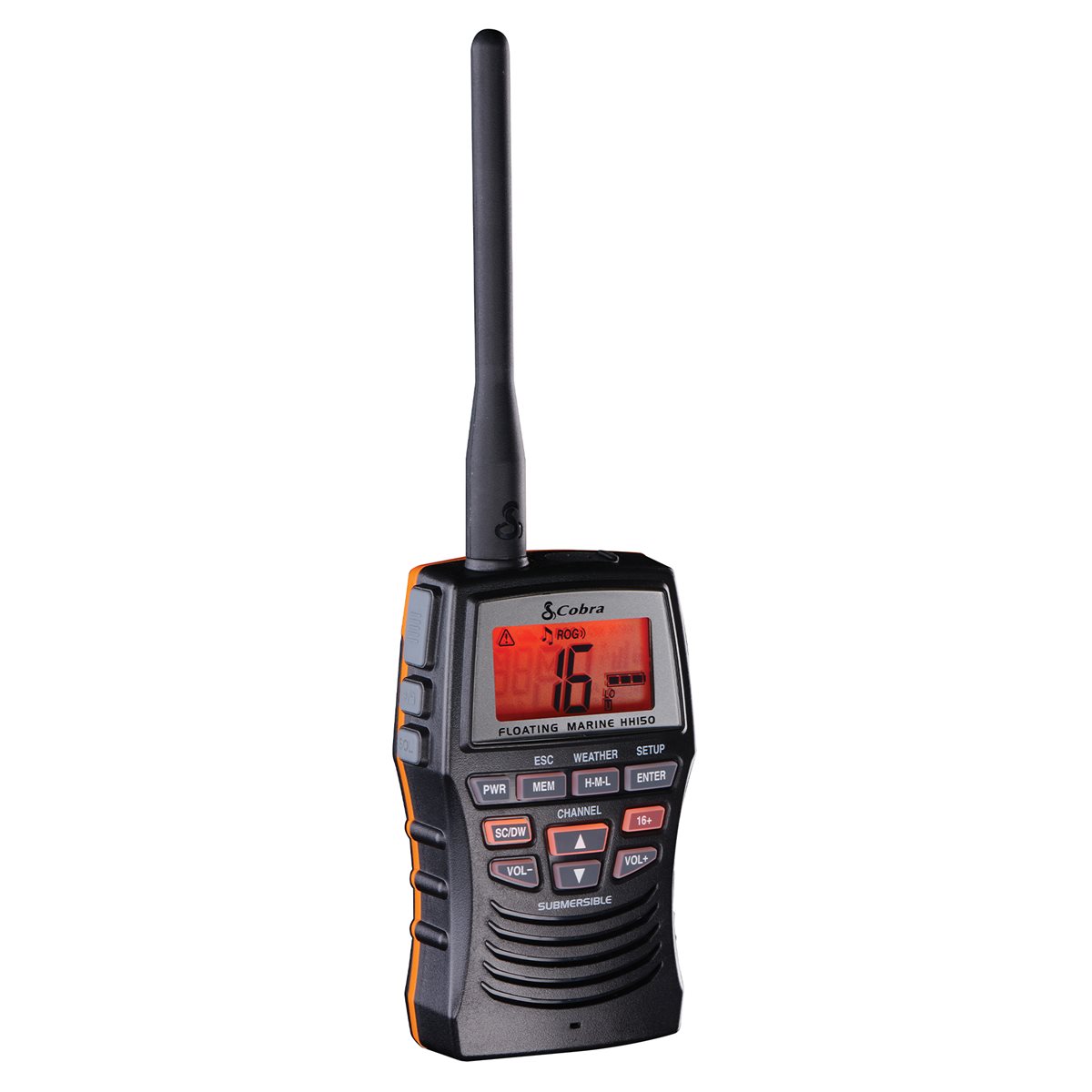 Cobra Marine Radio HH150 FLT 3 Watt Hand Held VHF Radio-Blk