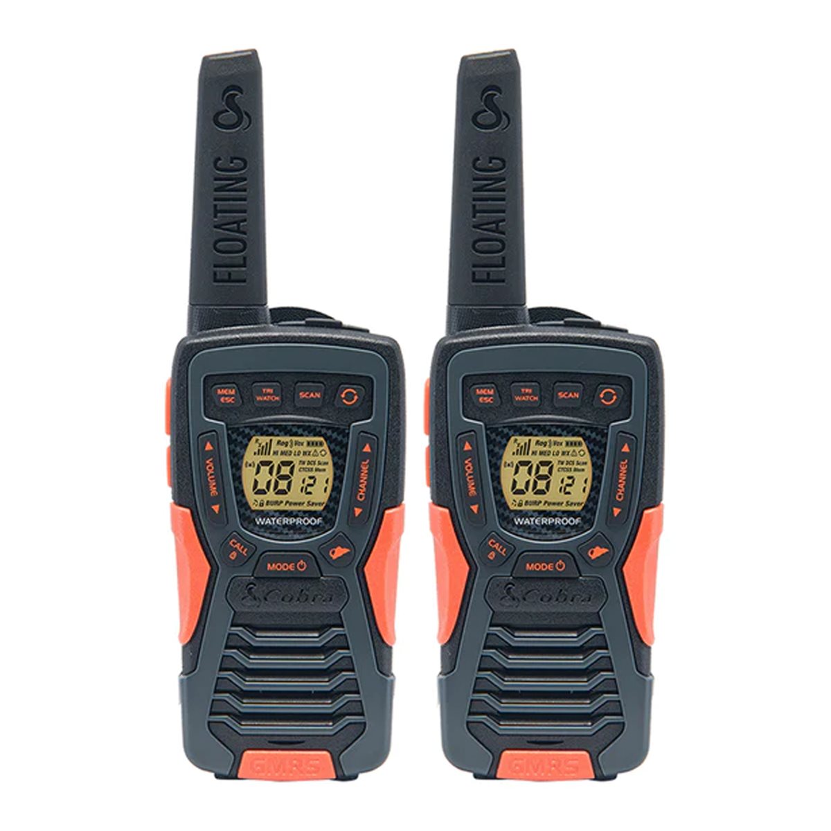 Cobra Two-Way Radio Floating 60km Orange 2-Pack