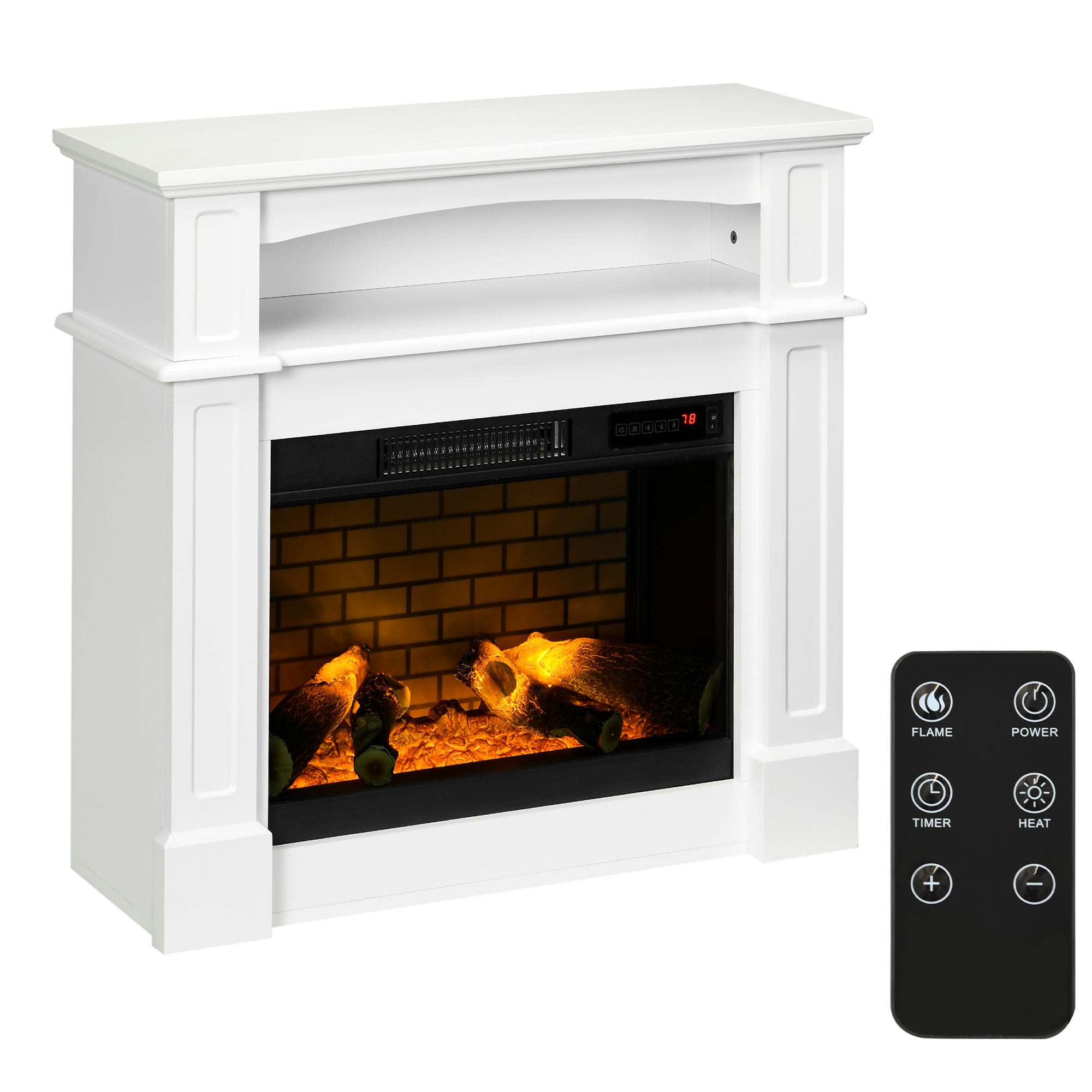 32" Electric Fireplace With Mantel