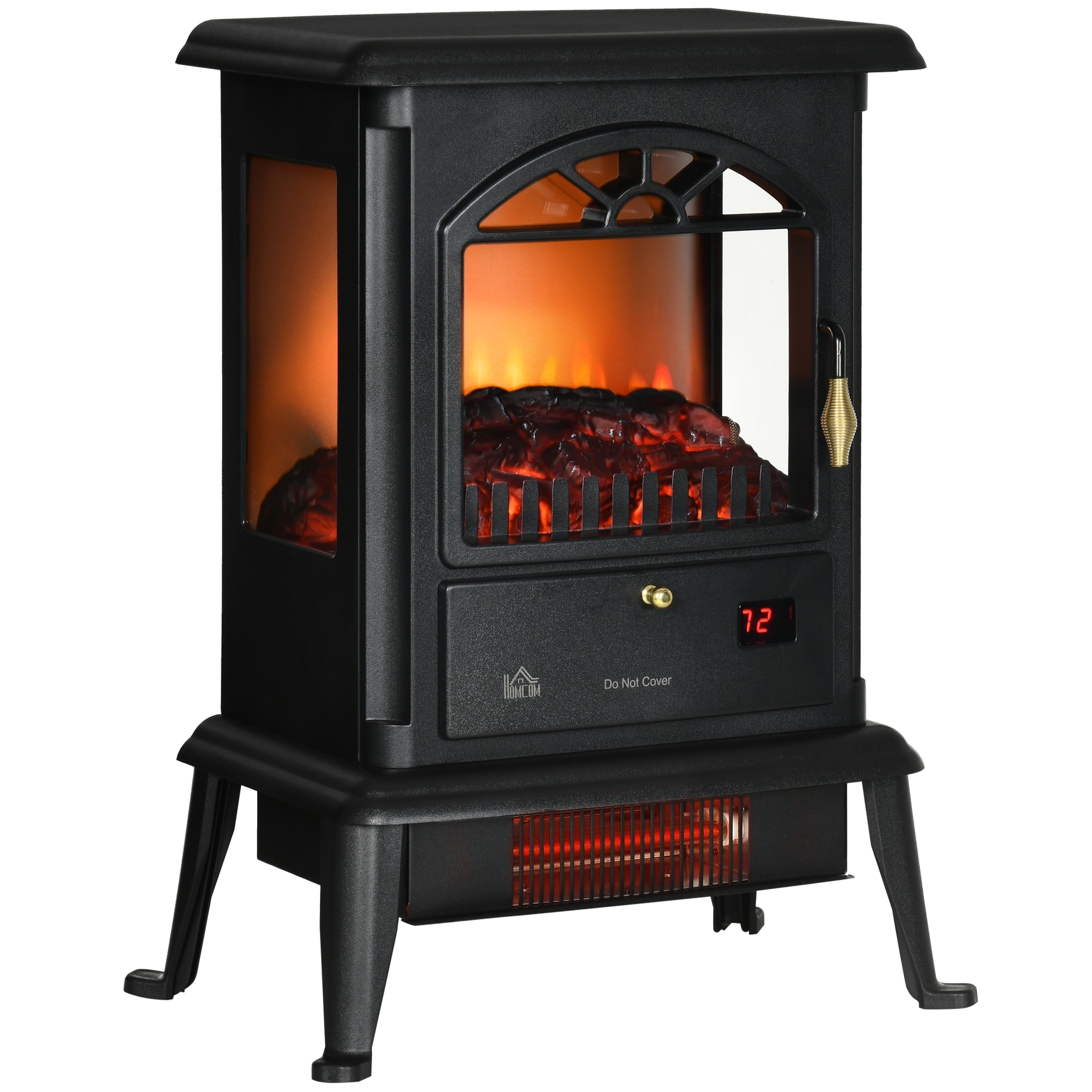 Freestanding Fireplace Stove Heater with 3D Flame Effect