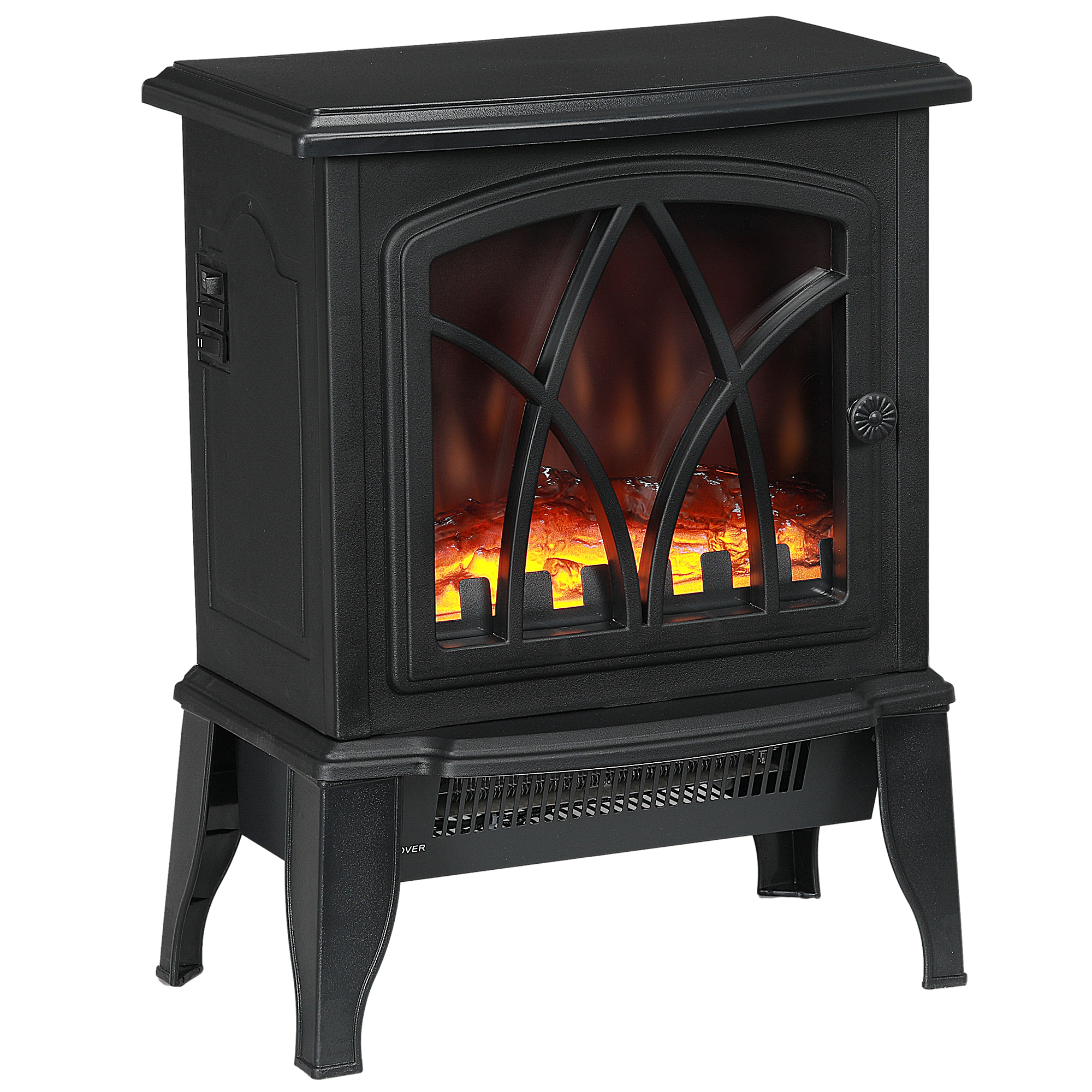 Freestanding Electric Fireplace Stove with Realistic Flame