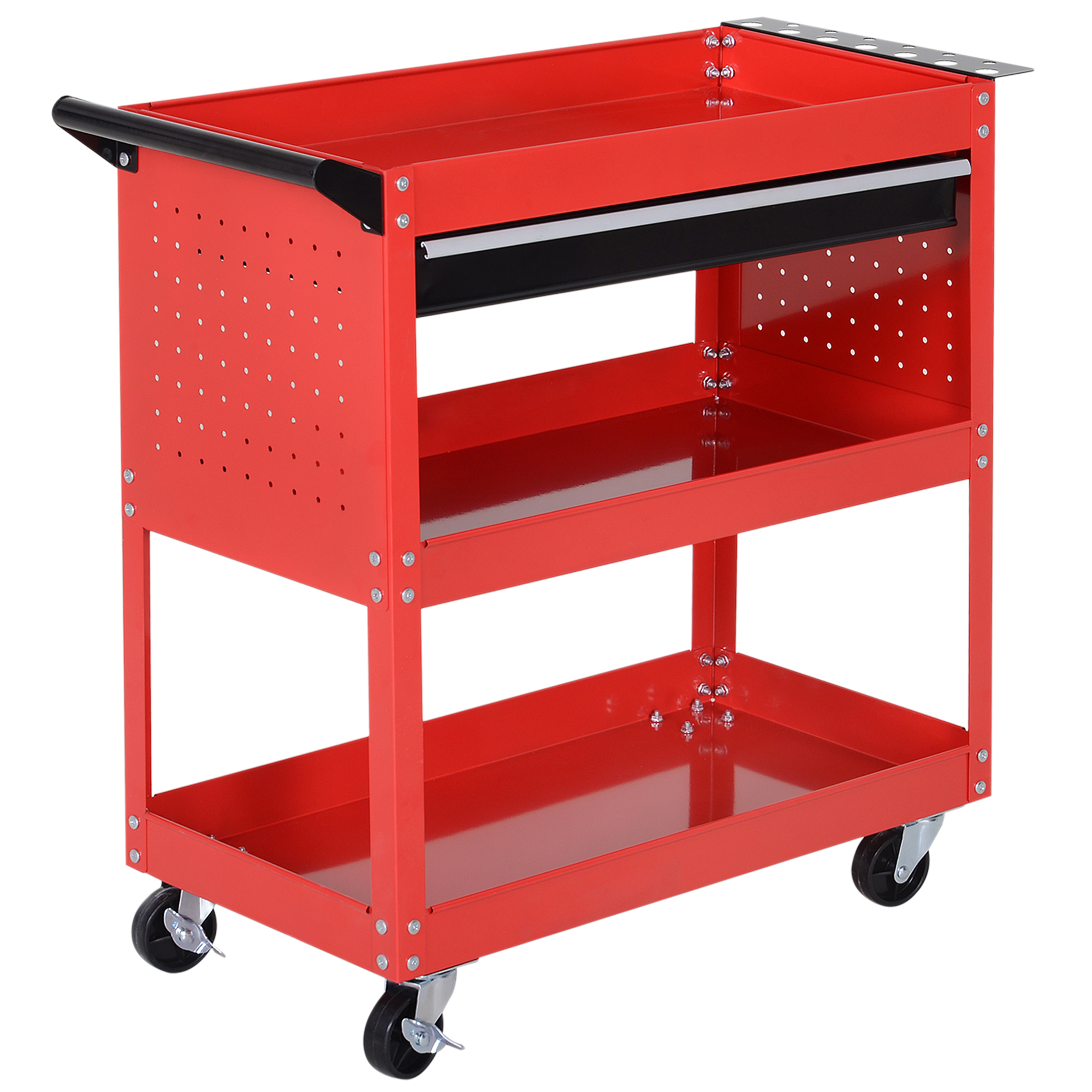 Rolling Tool Cart Steel Tool Chest with Ball Bearing Drawer