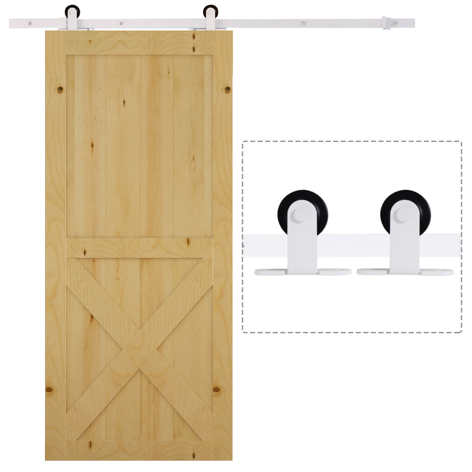 6FT Sliding Barn Door Hardware Kit Fit 36" Wide Door Panel