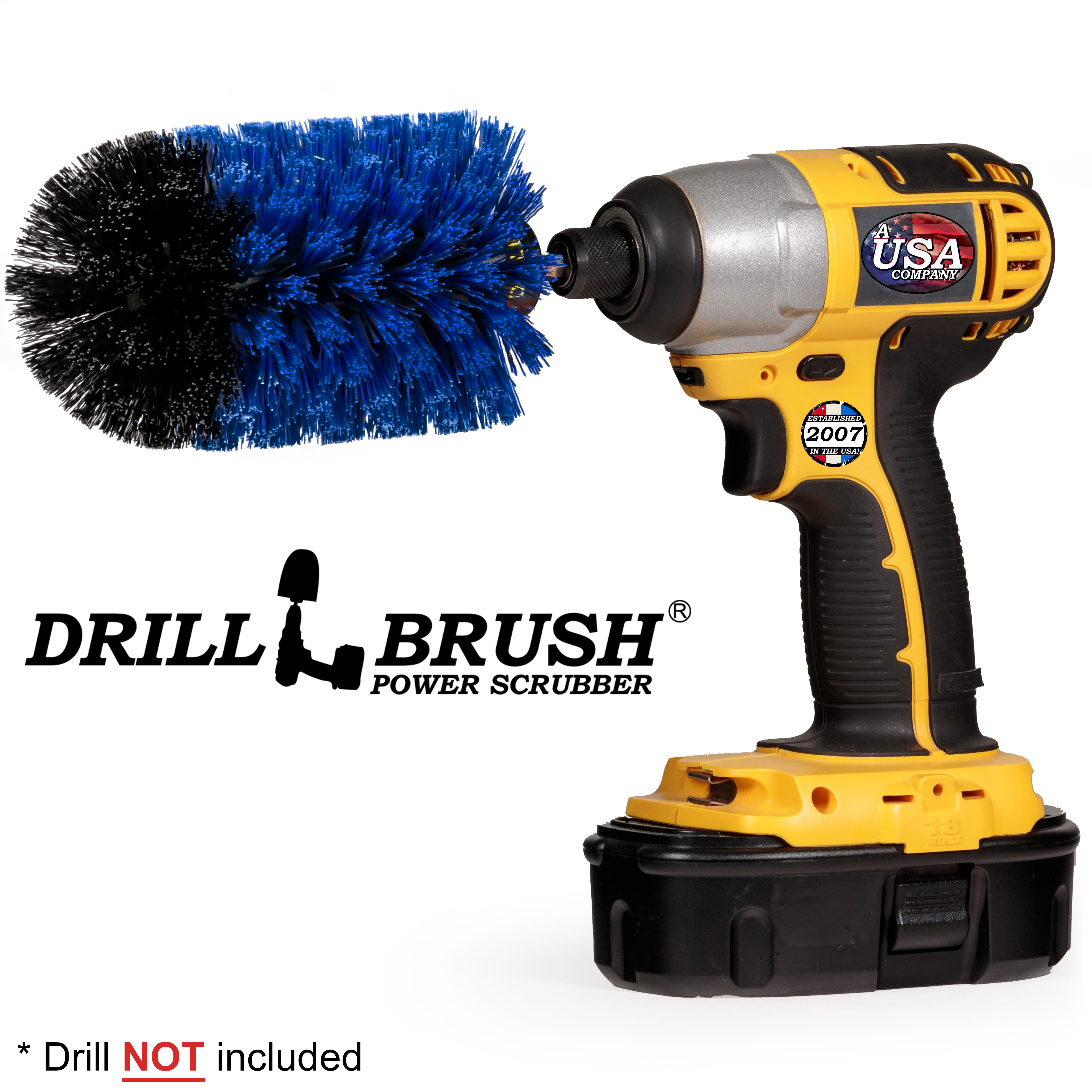 Drillbrush Medium Stiff Jumbo Style Marine & Pool Cleaning