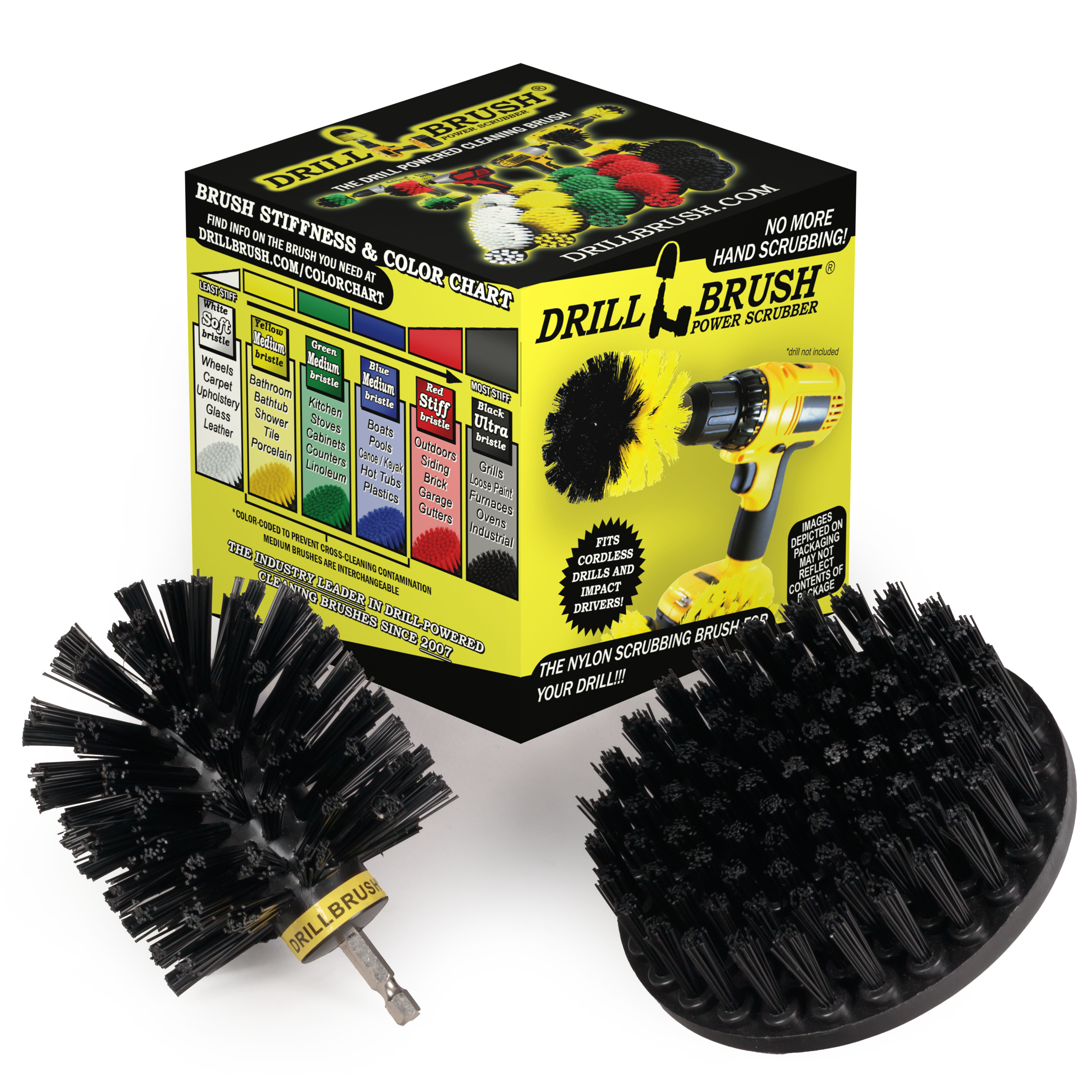 Drillbrush 2 Piece Scrubbing Brush Kit for Grills