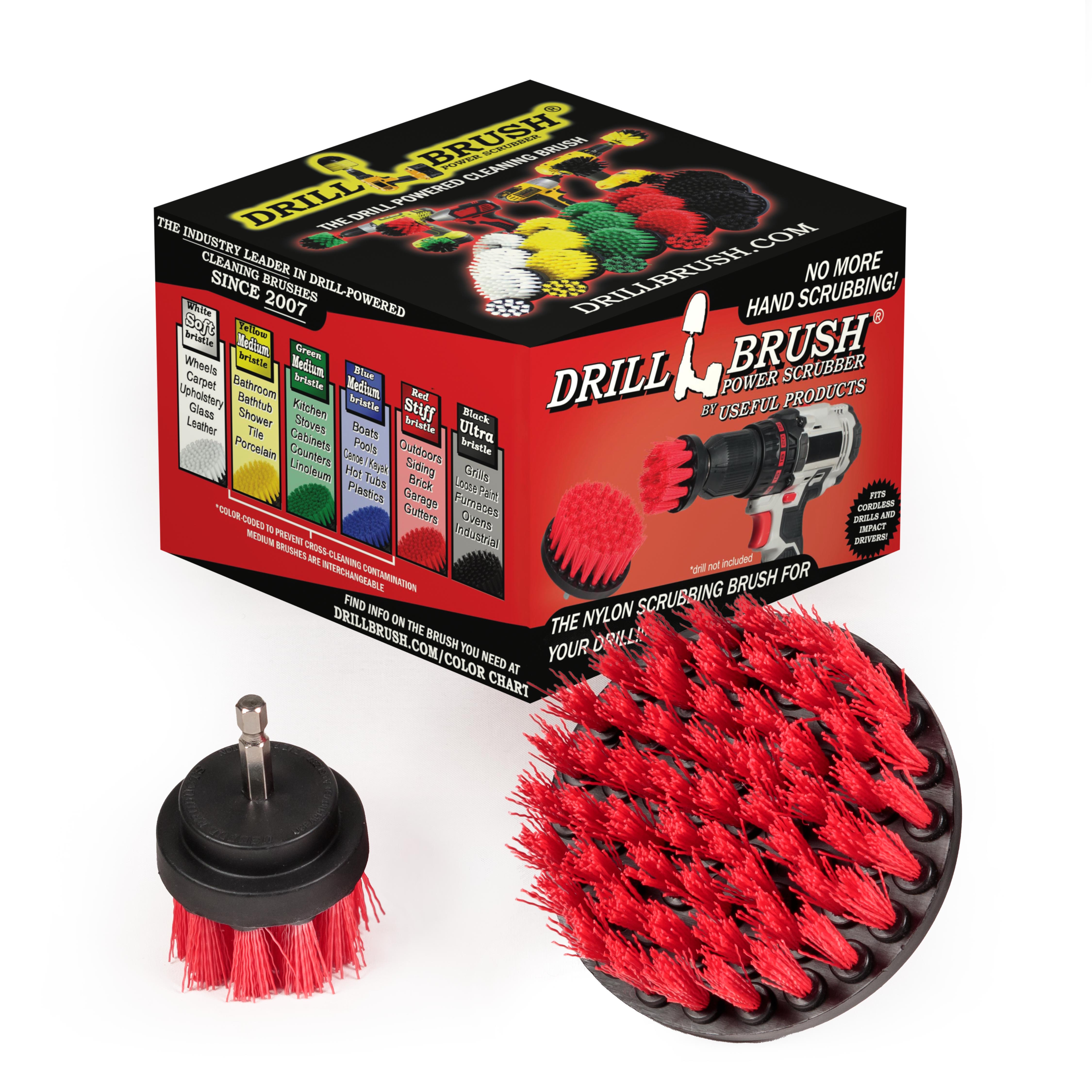 Drillbrush 2 Piece Cleaning Brush Kit for Headstones