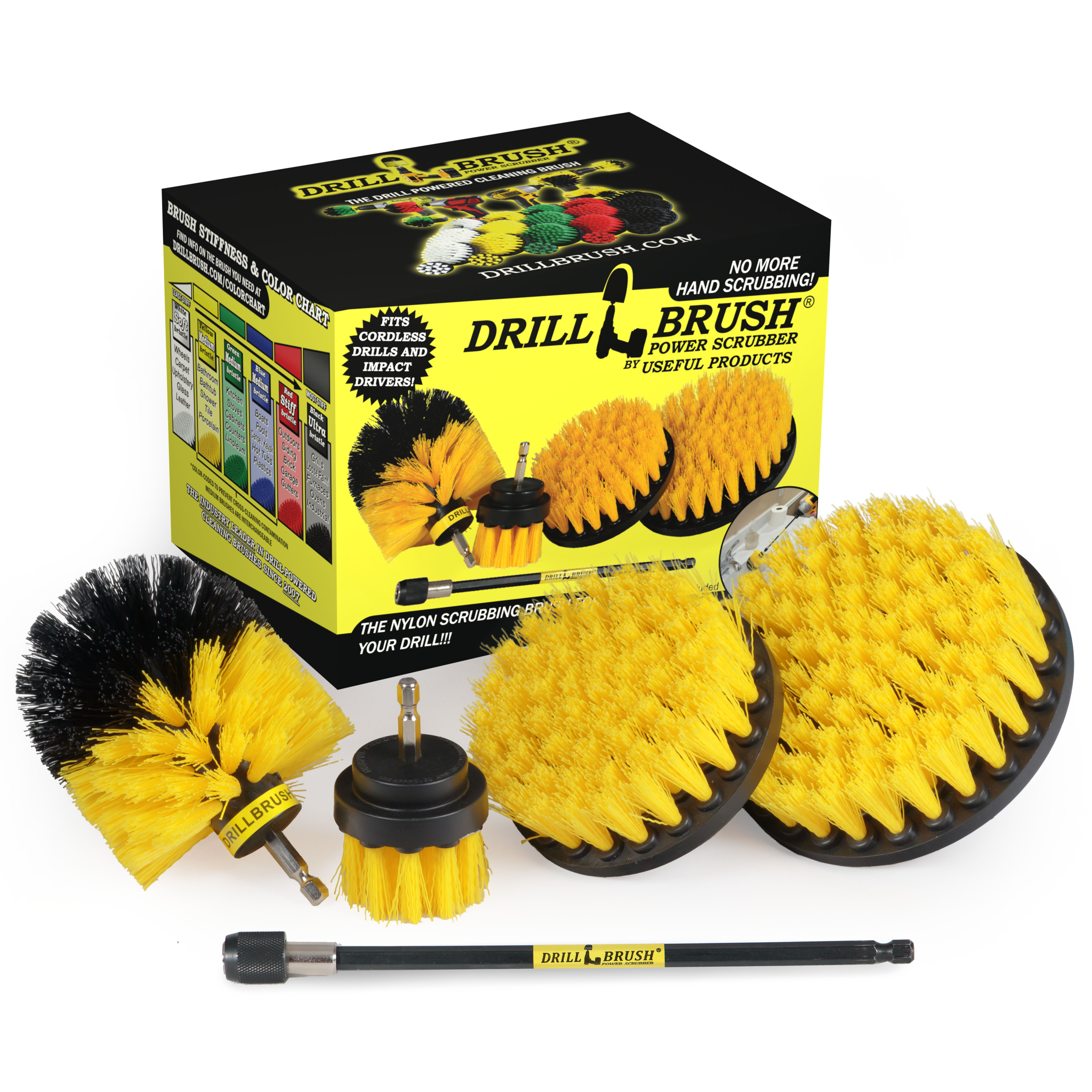 Drillbrush Carpet Cleaner Scrub Brush Kit with Extension