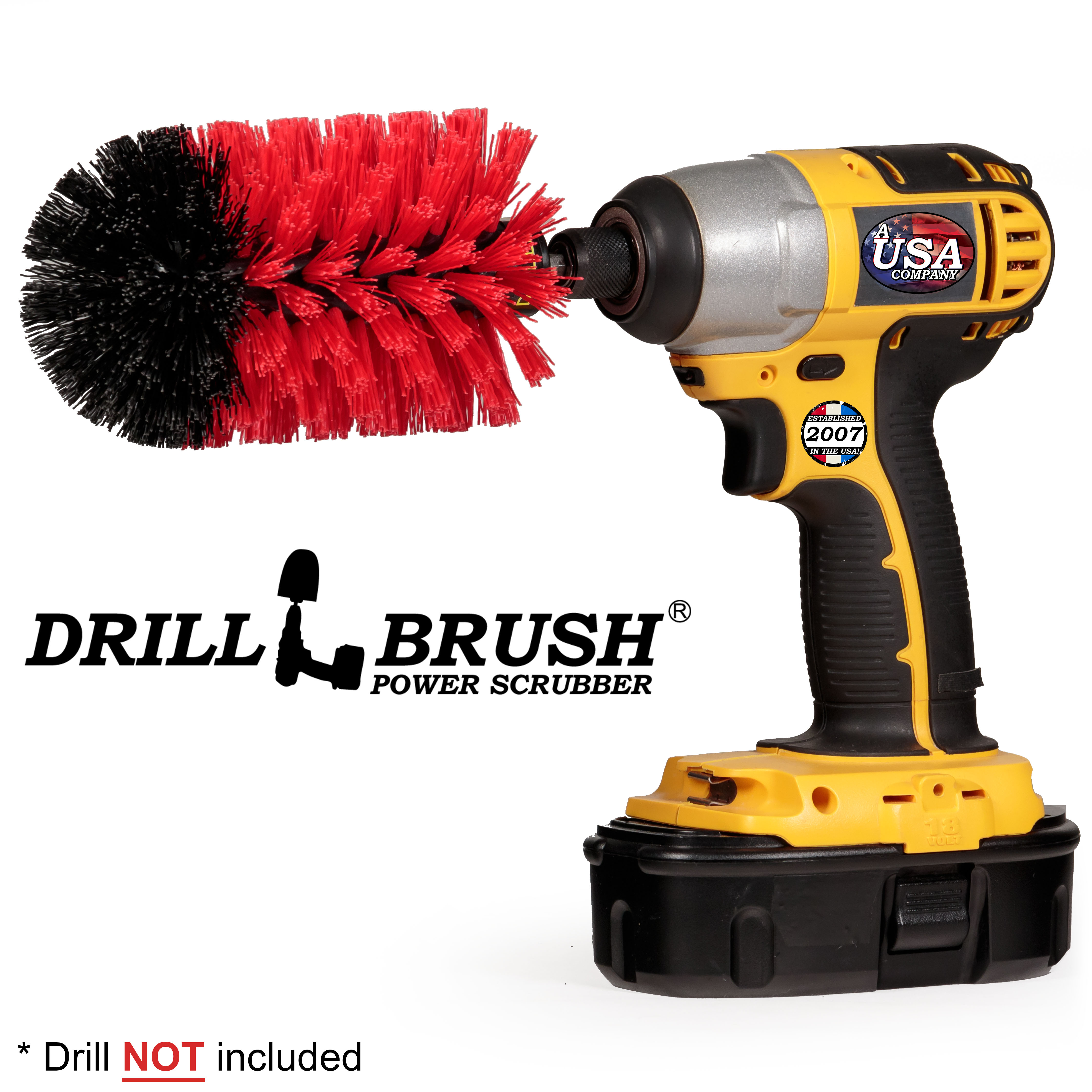 Drillbrush Stiff Jumbo Style Outdoor Cleaning Drill Brush