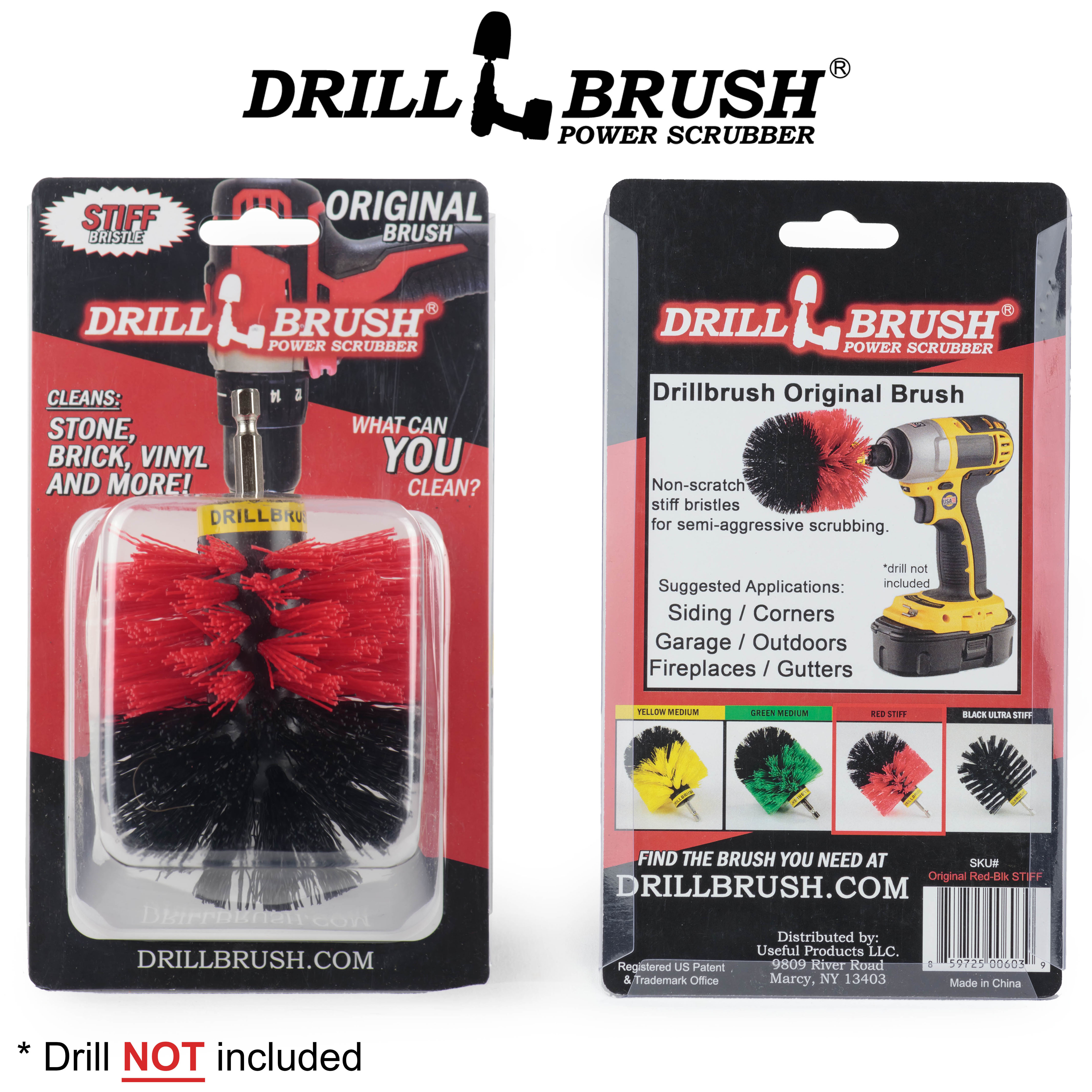 Drillbrush Red Original Cleaning Brush for Outdoor Cleaning