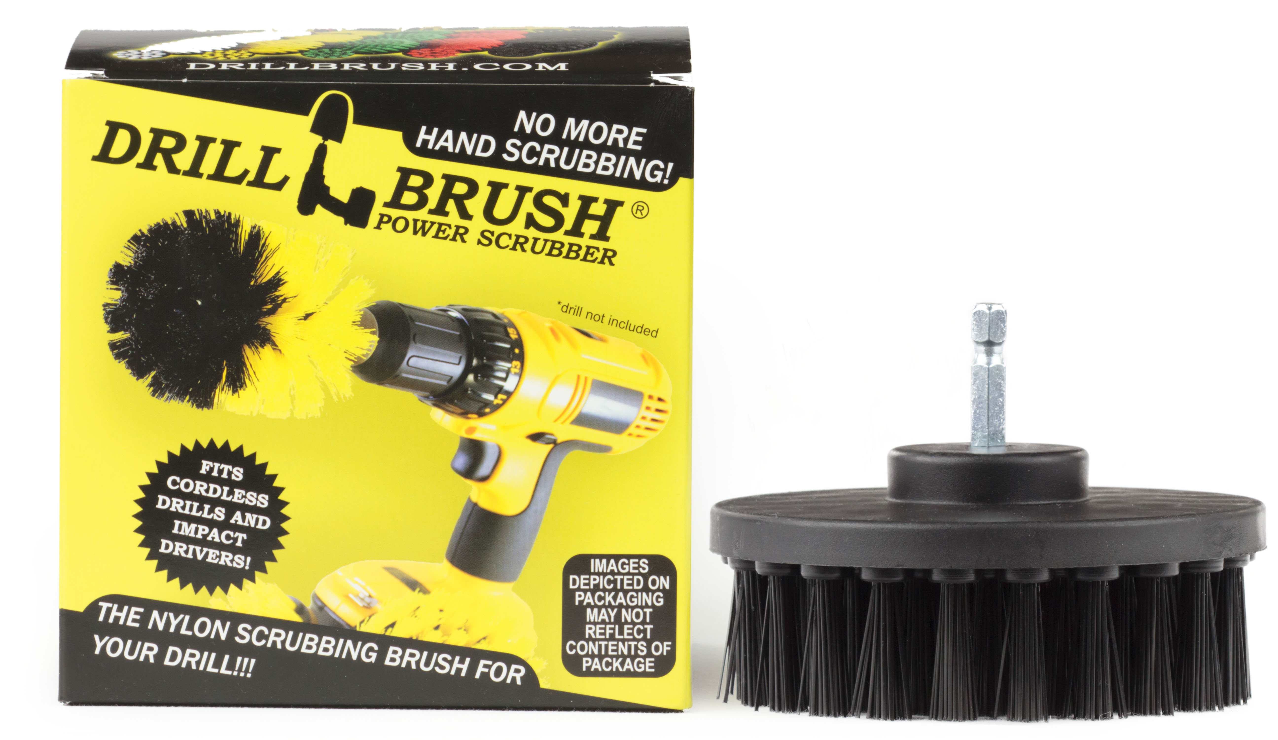 Drillbrush Black Industrial 4 Inch Quick Change Scrub Brush