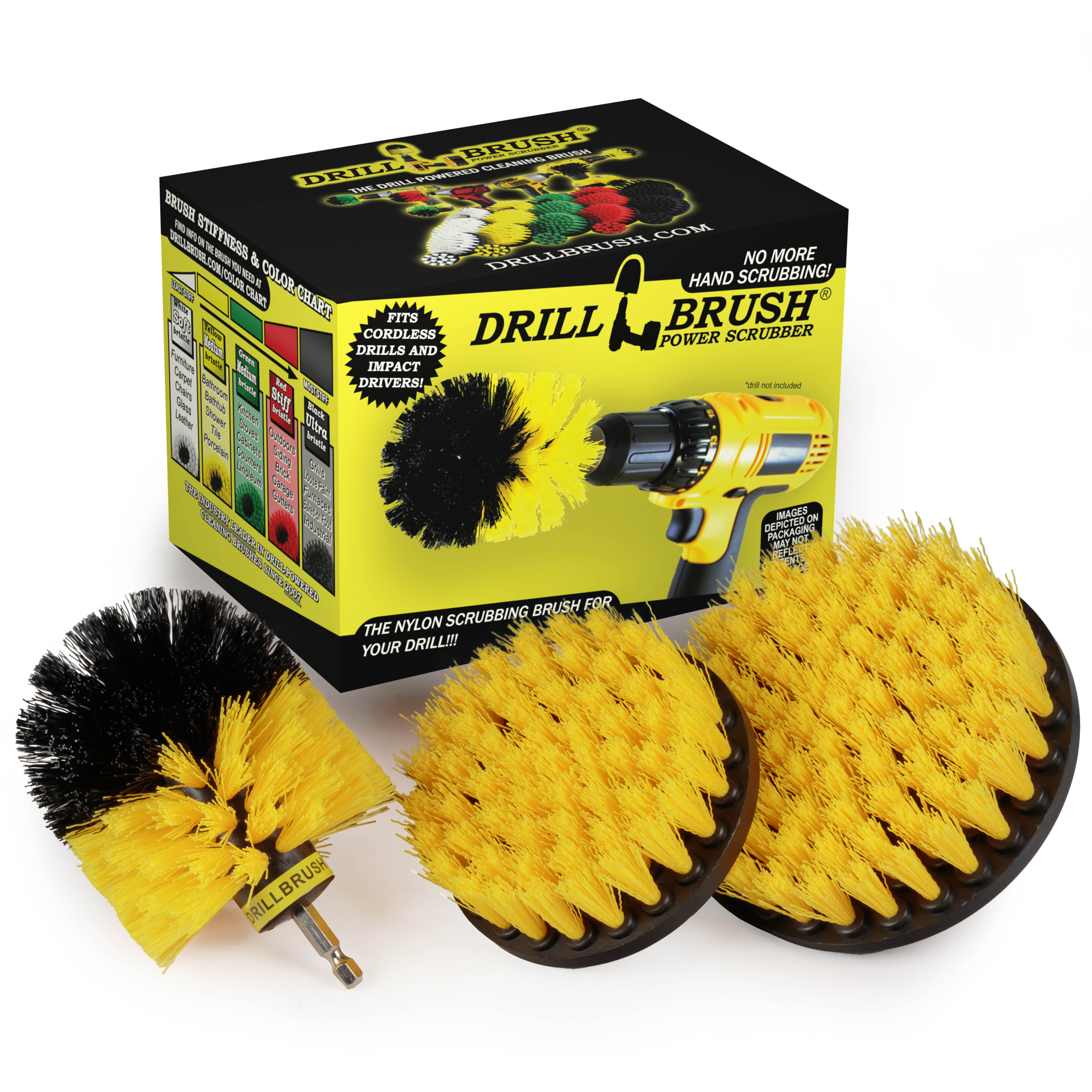 Drillbrush Medium Stiffness 3 Piece Sink Cleaning Set