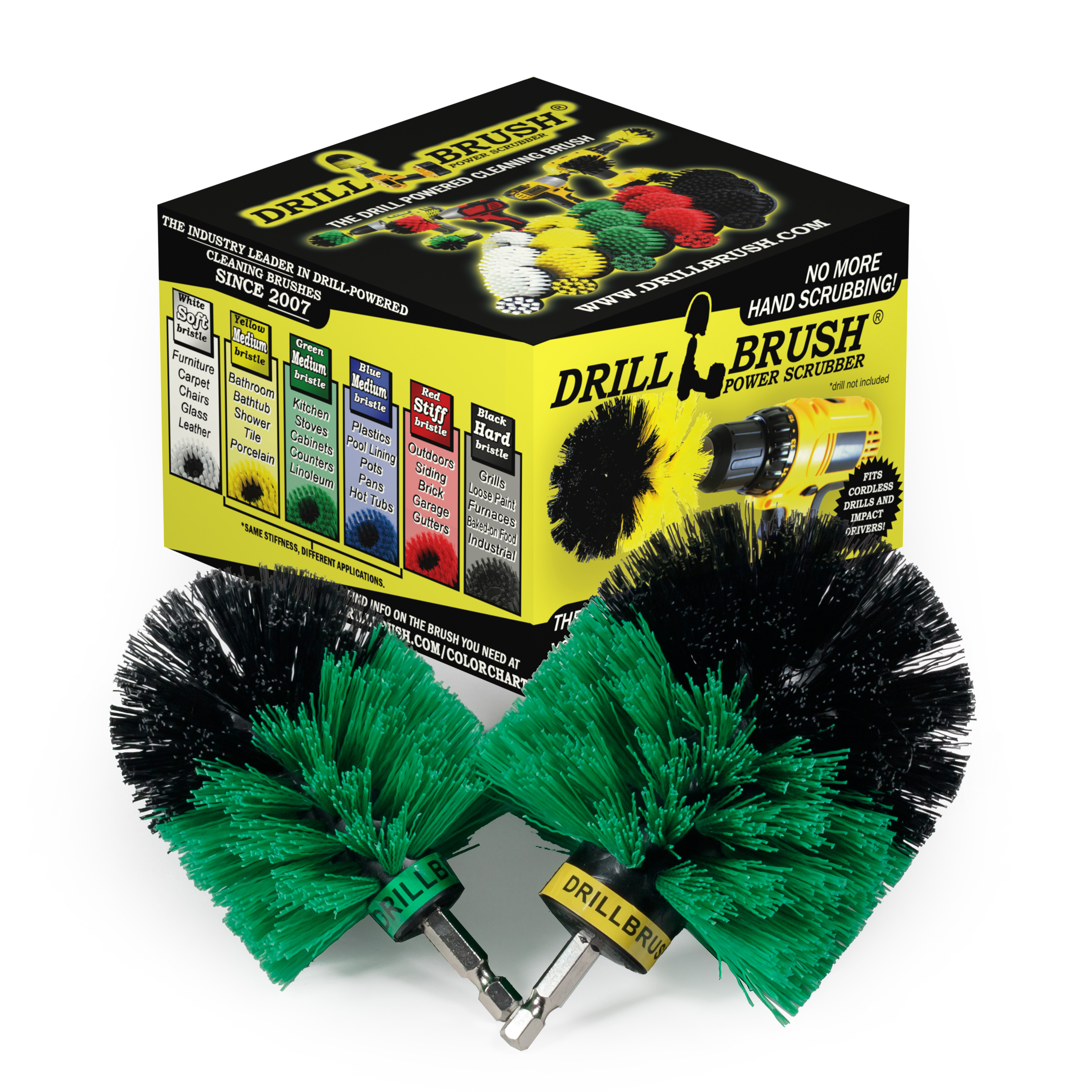 Drillbrush Medium Stiffness 2 Piece Household Cleaner Set