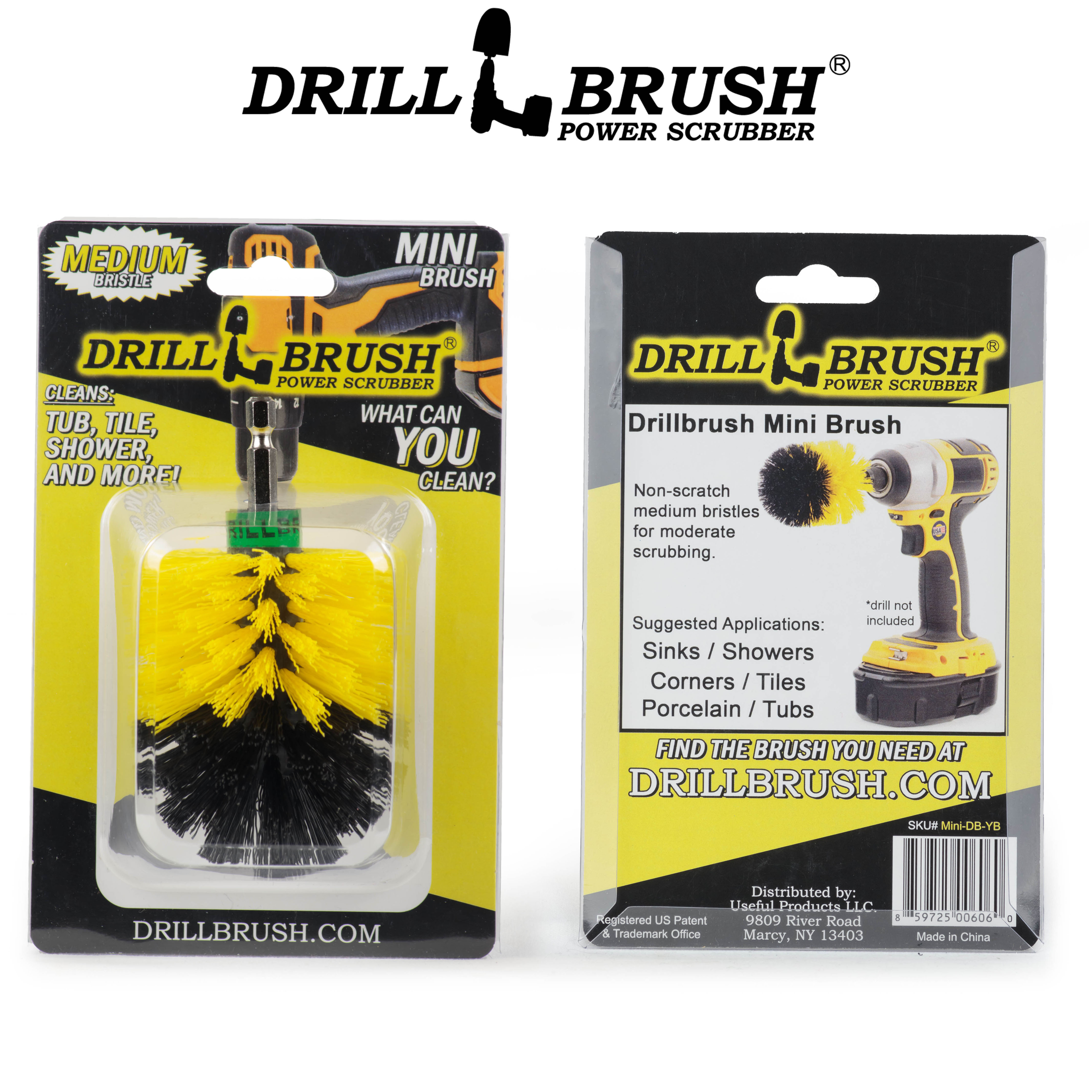 Drillbrush Yellow Mini Original Brush for Automotive