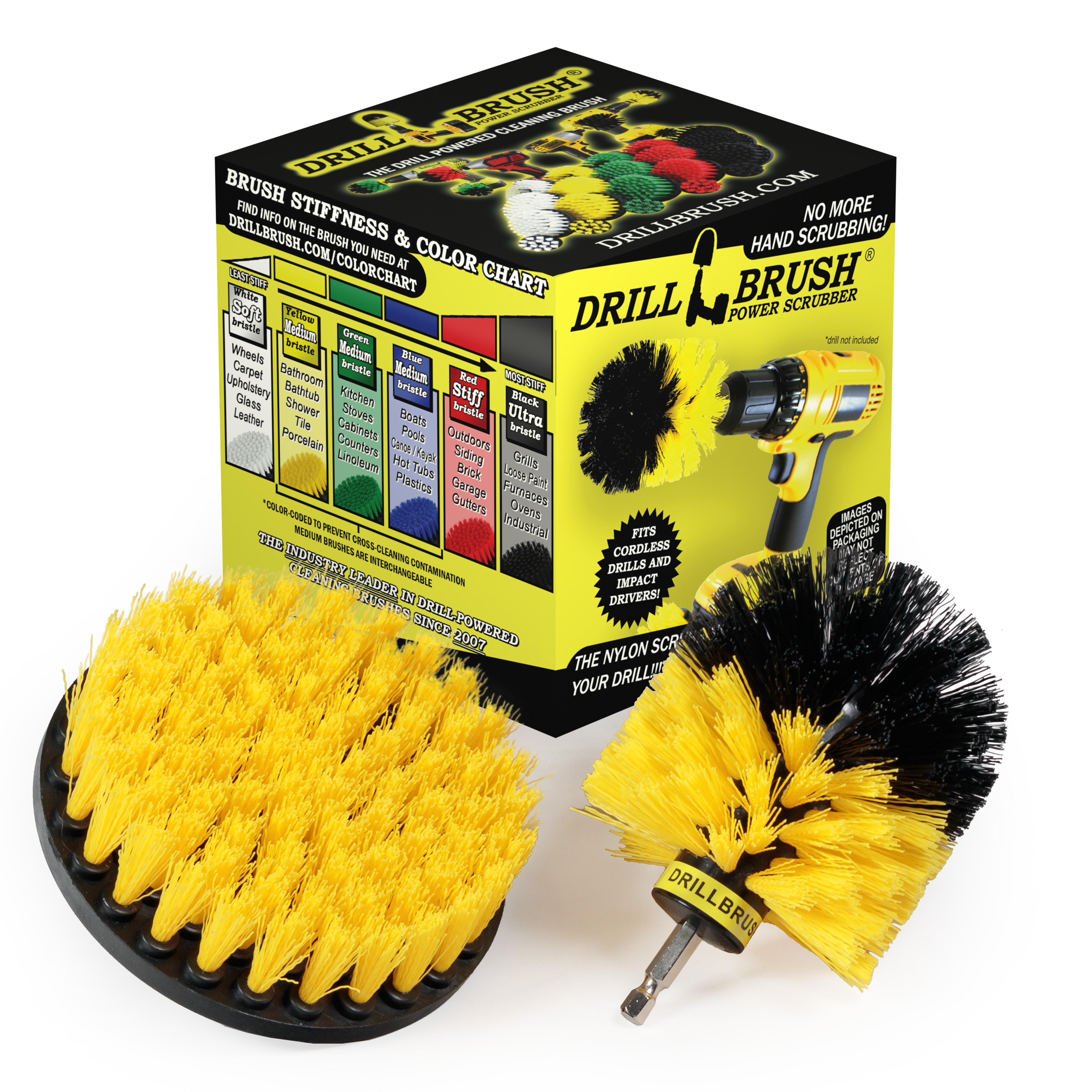 Drillbrush Medium Stiffness 2 Pc Grout Brush Kit