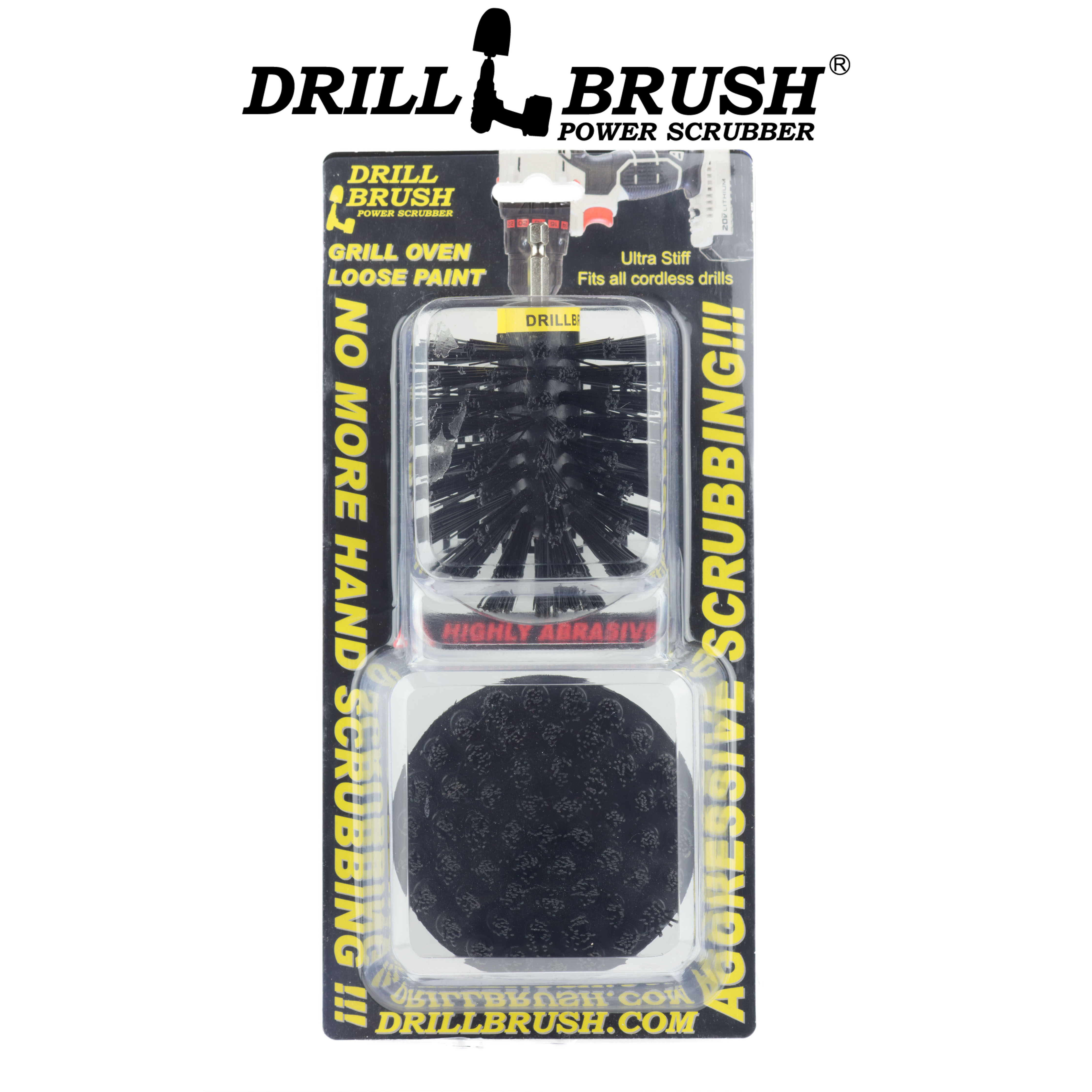 Drillbrush 2 Piece Industrial Scrubbing Power Scrubber Set