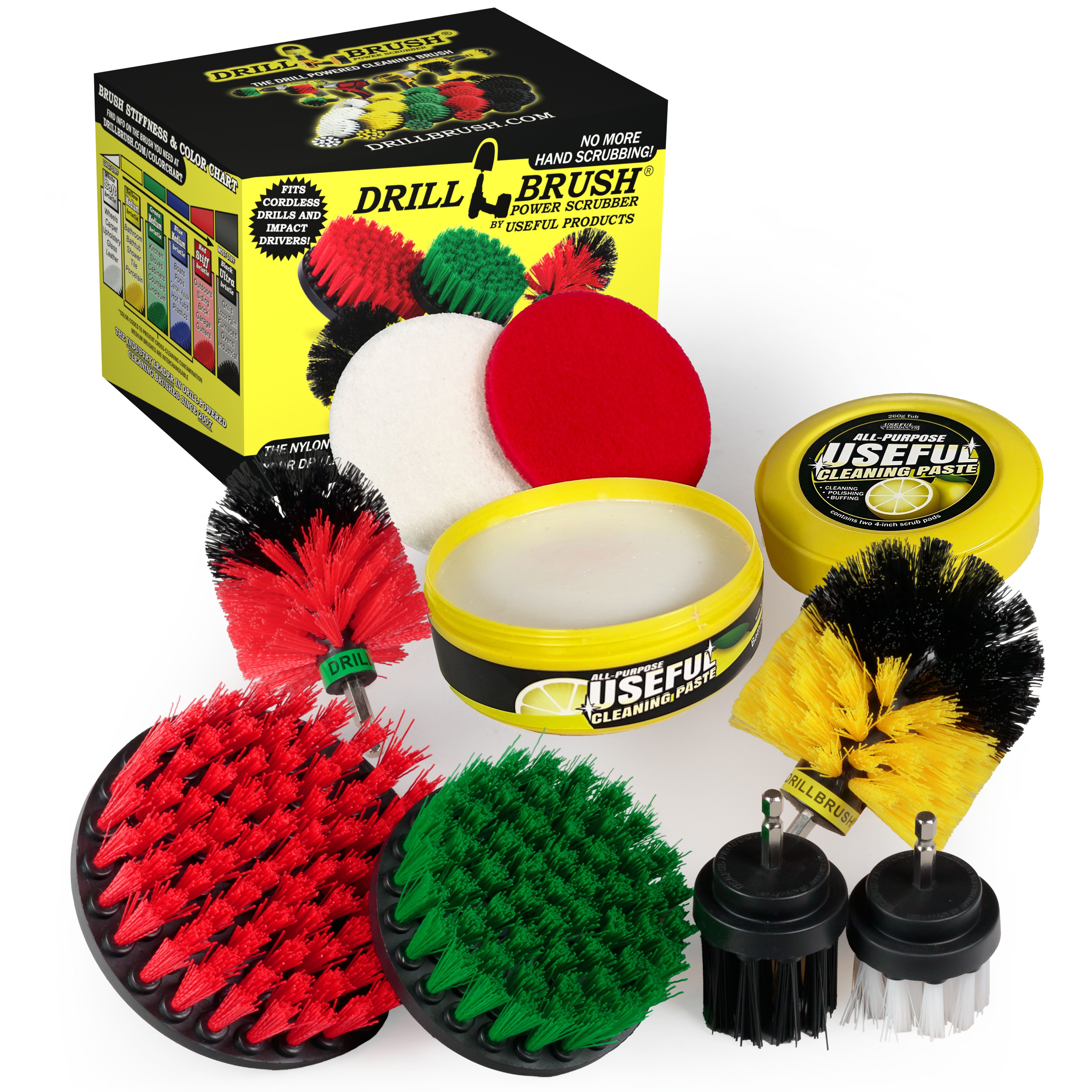 Drillbrush Variety Brush Kit & All-Purpose Cleaning Paste