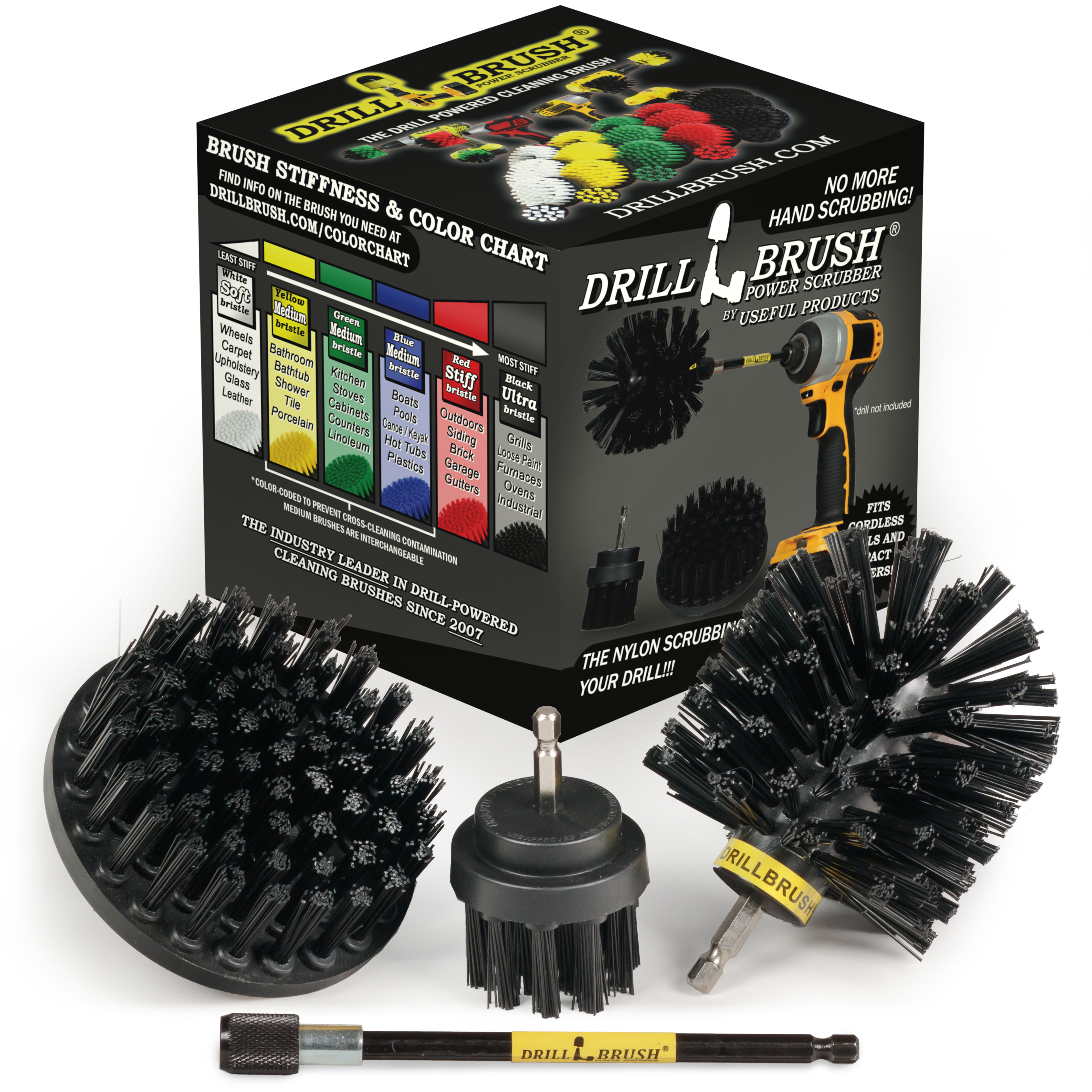 Drillbrush Grill Brush Cleaning Kit with Extension