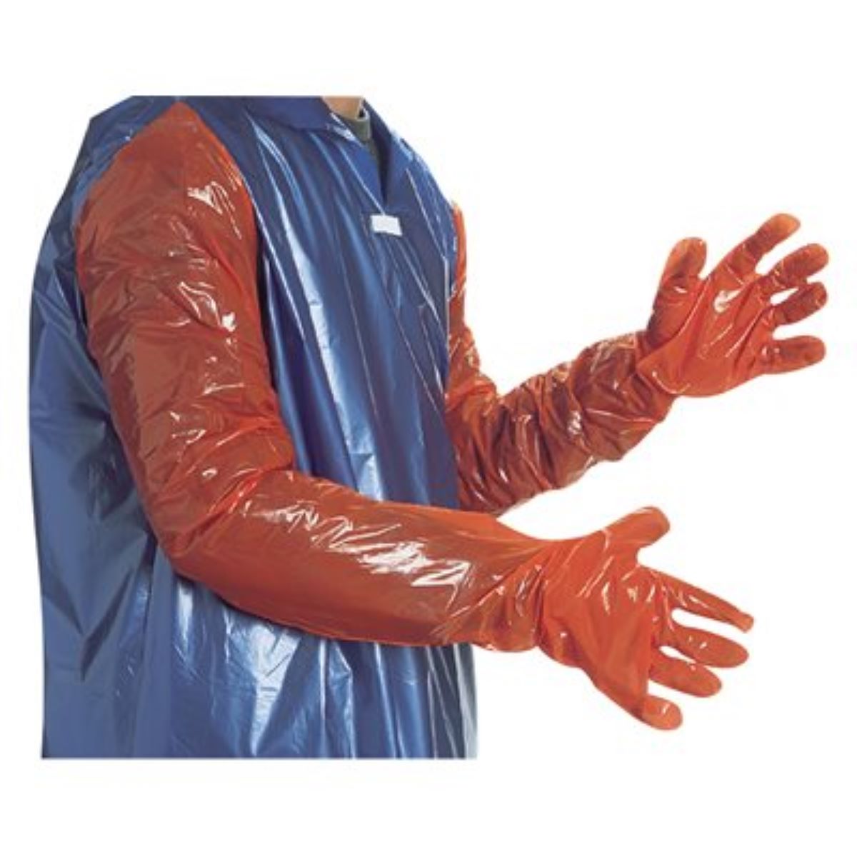 Calving Gloves Orange 92cm Box of 100 / 1.1mil