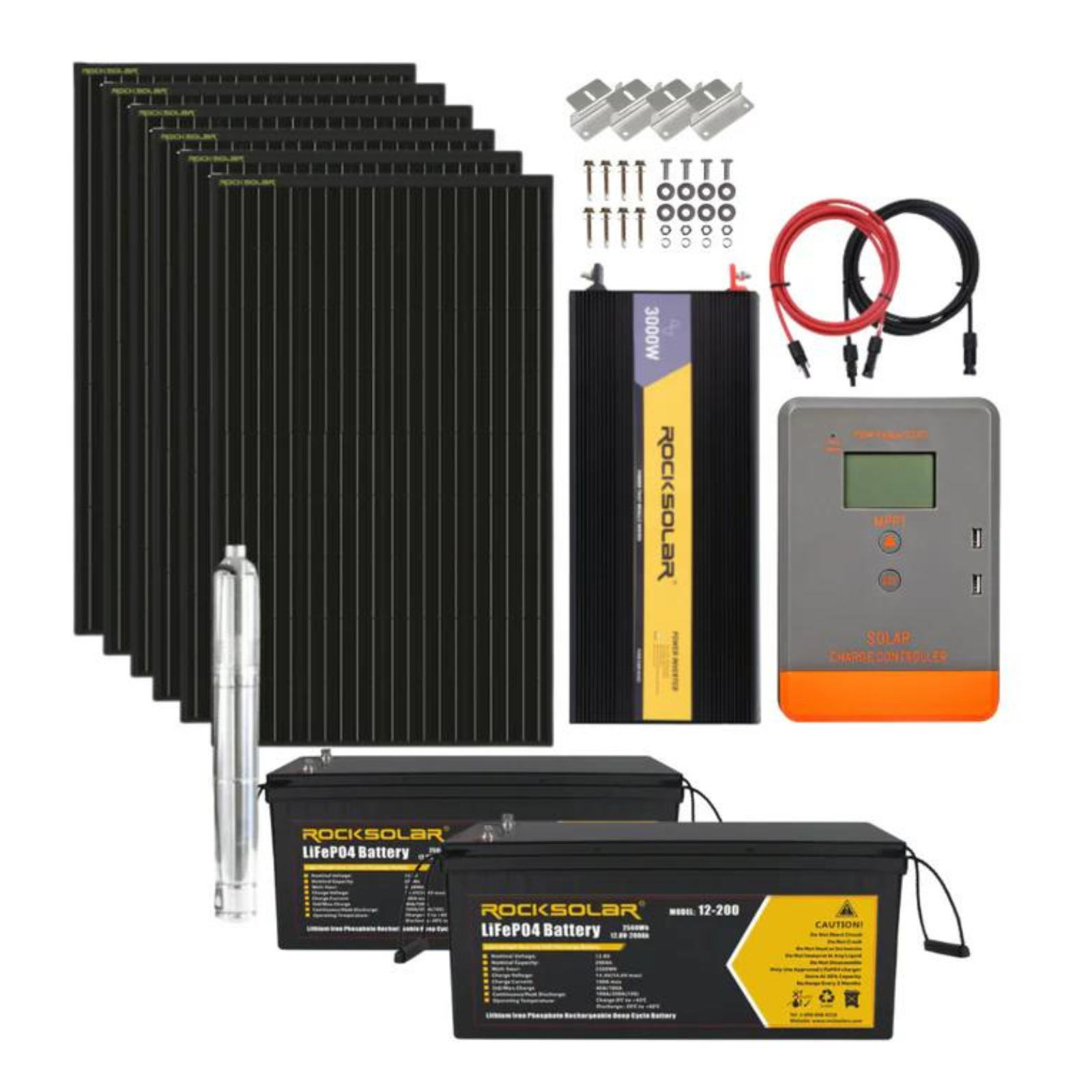 ROCKSOLAR 3000W 24V Off-Grid Solar Water Pump System