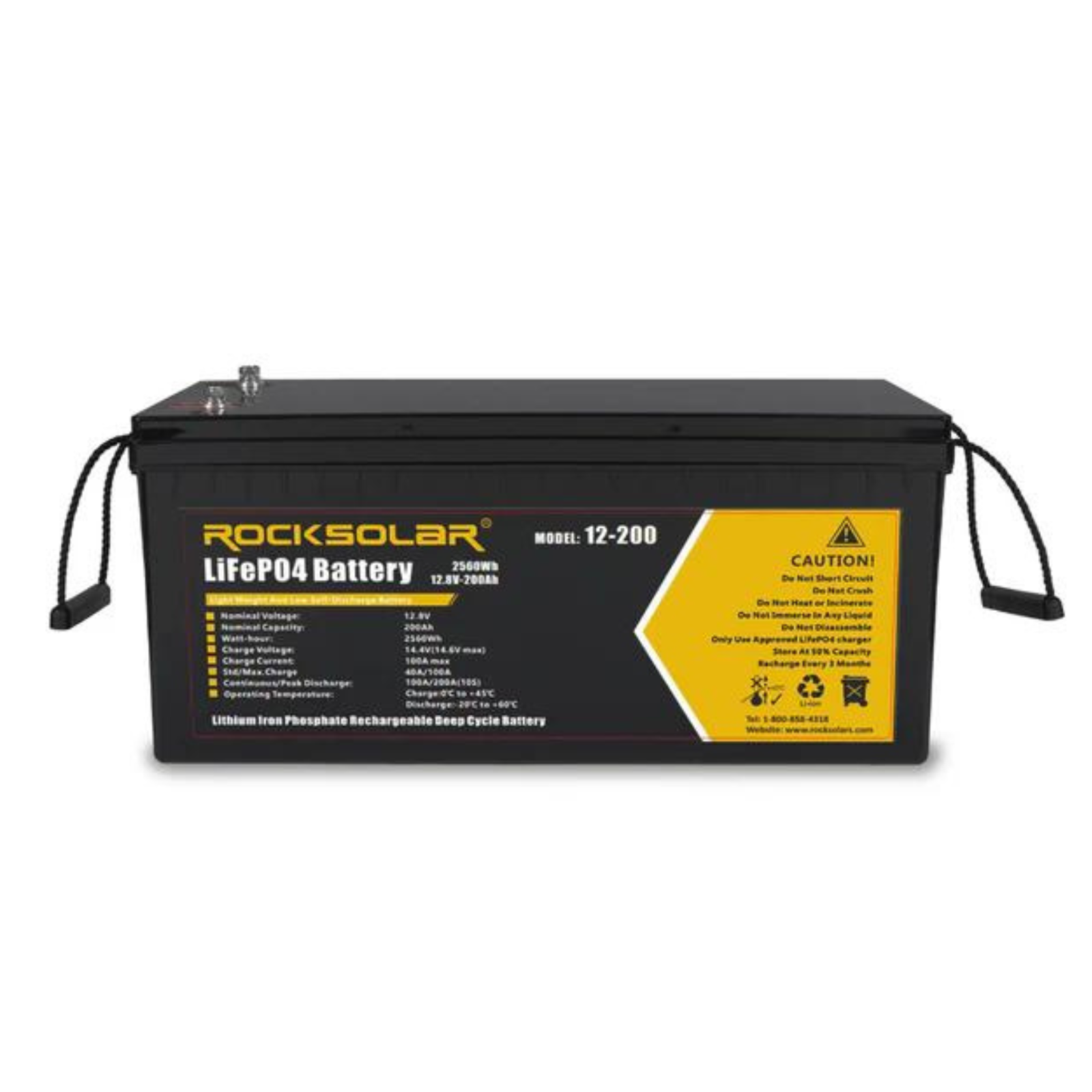 ROCKSOLAR 12V 200Ah Deep Cycle Lithium Battery 2PC (LIFEPO4)