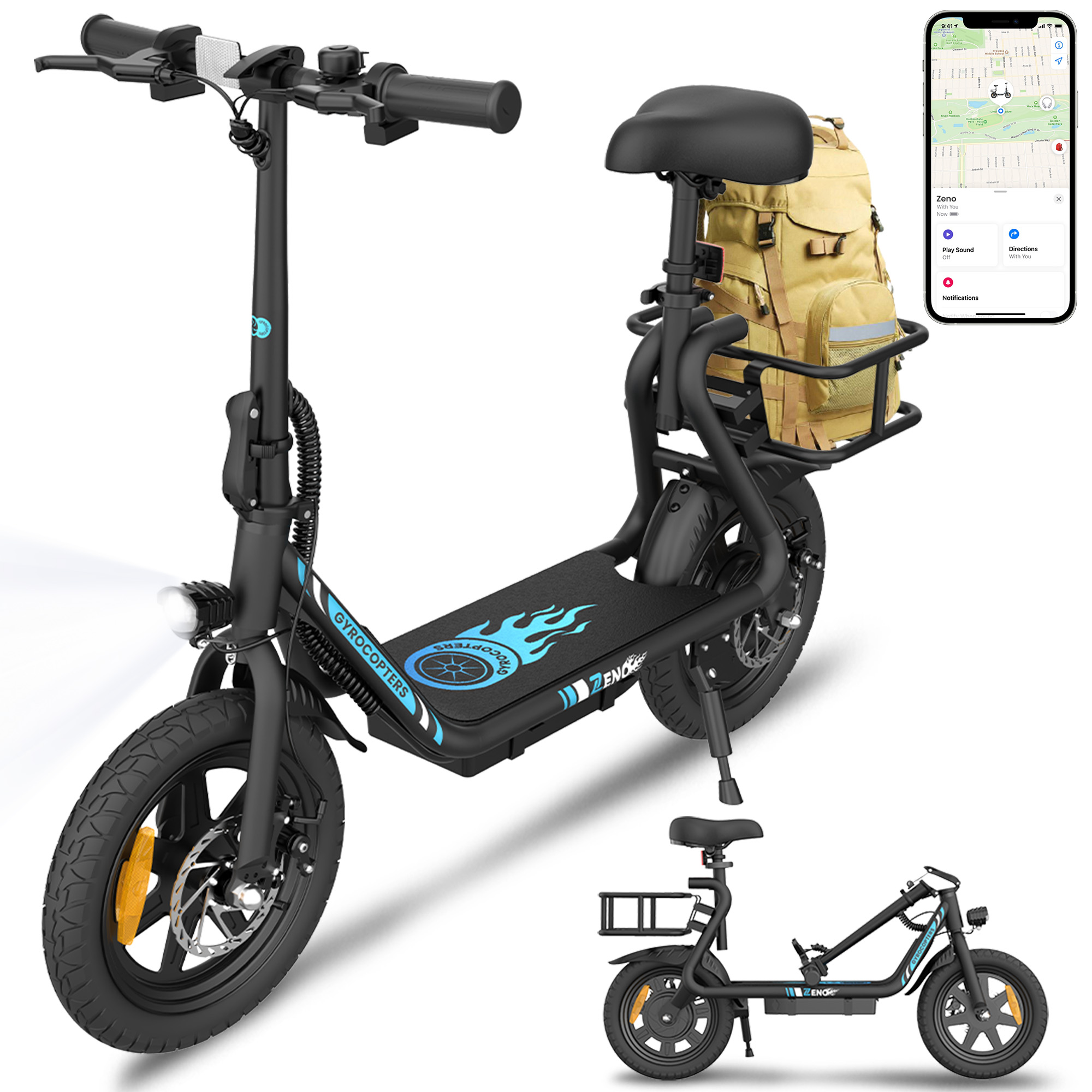 Gyrocopters Zeno Electric Scooter 25km/h Speed & 25 km Range