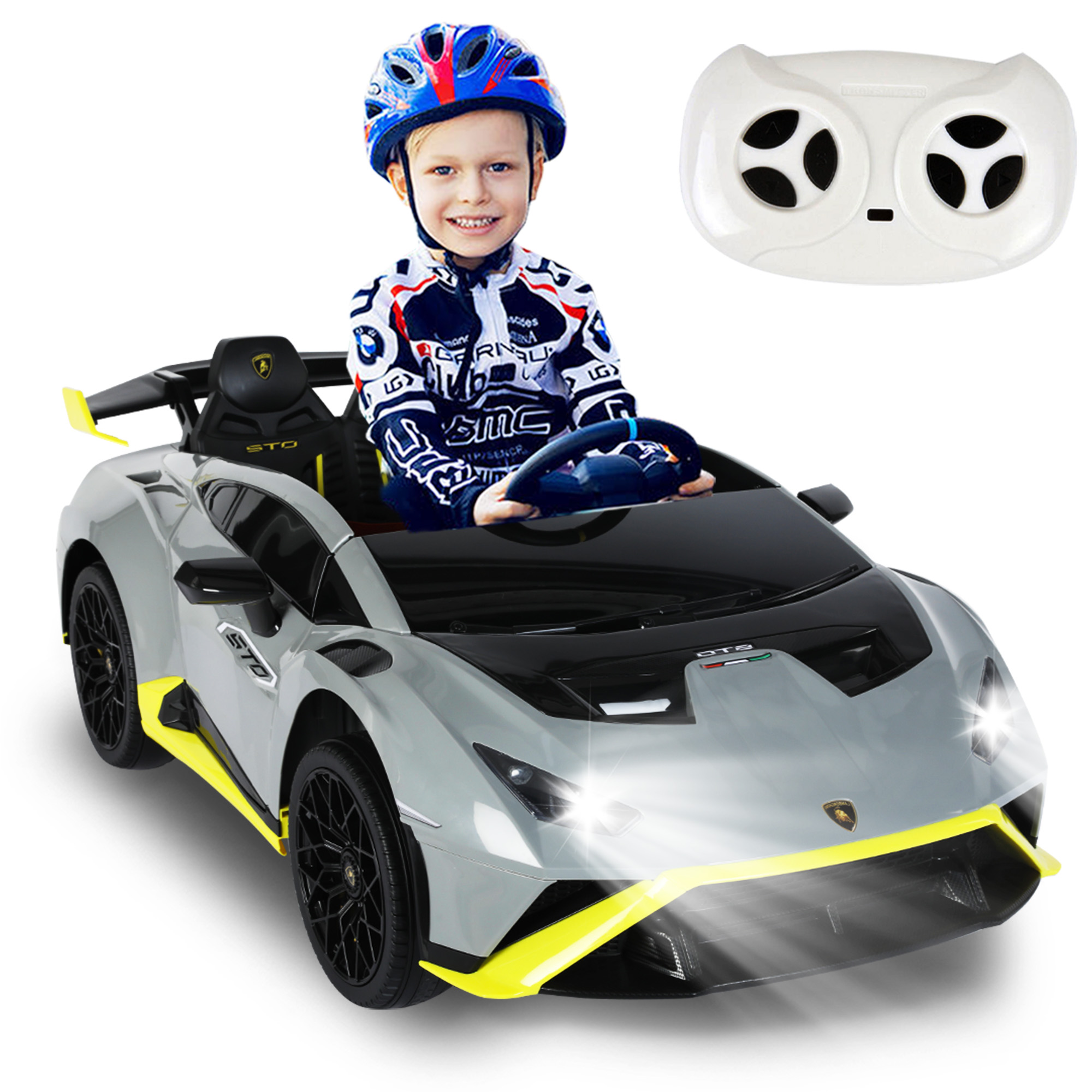 Lamborghini Kids Two-seater Huracan STO Ride on car (White)