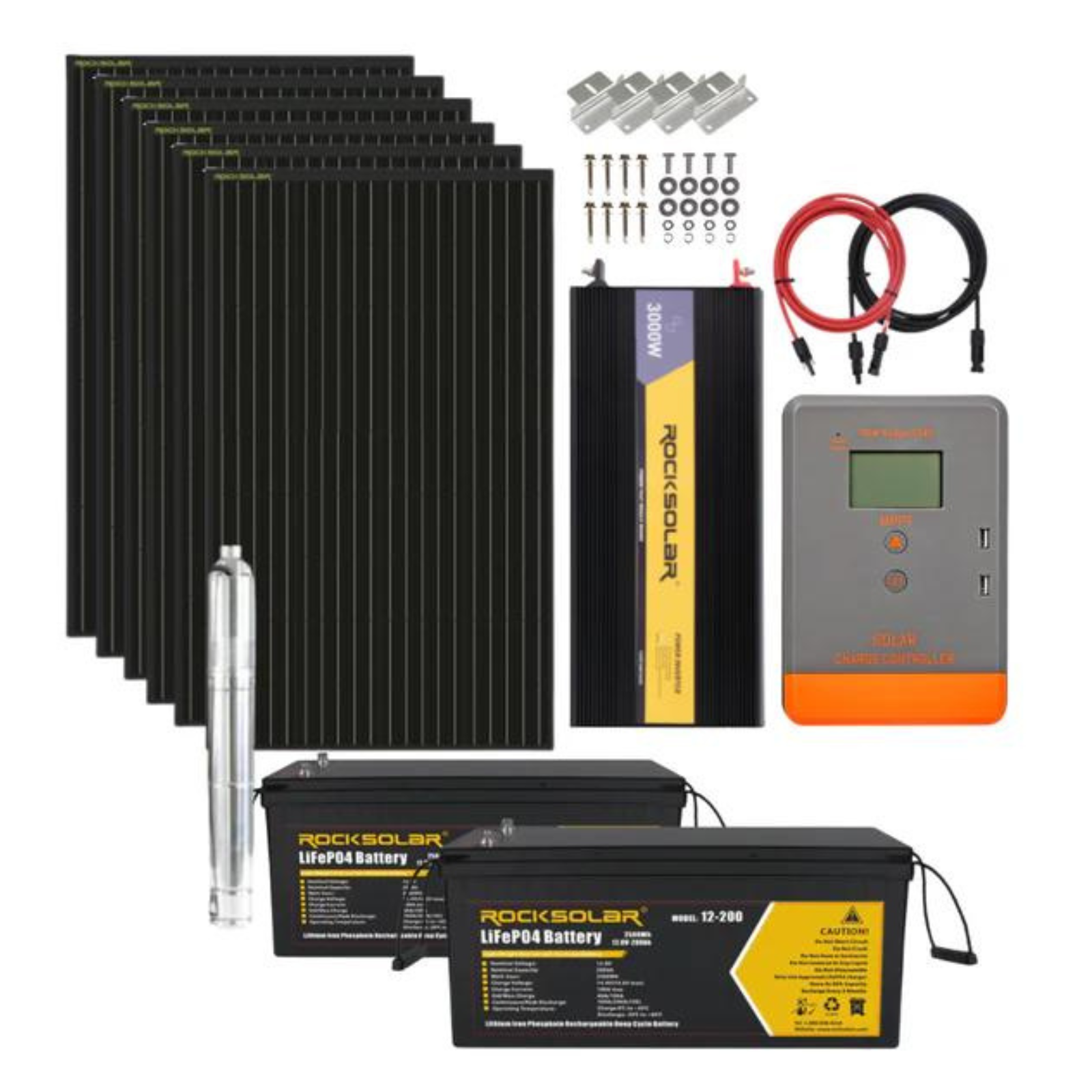 ROCKSOLAR 3000W 24V Off-Grid Solar Water Pump System