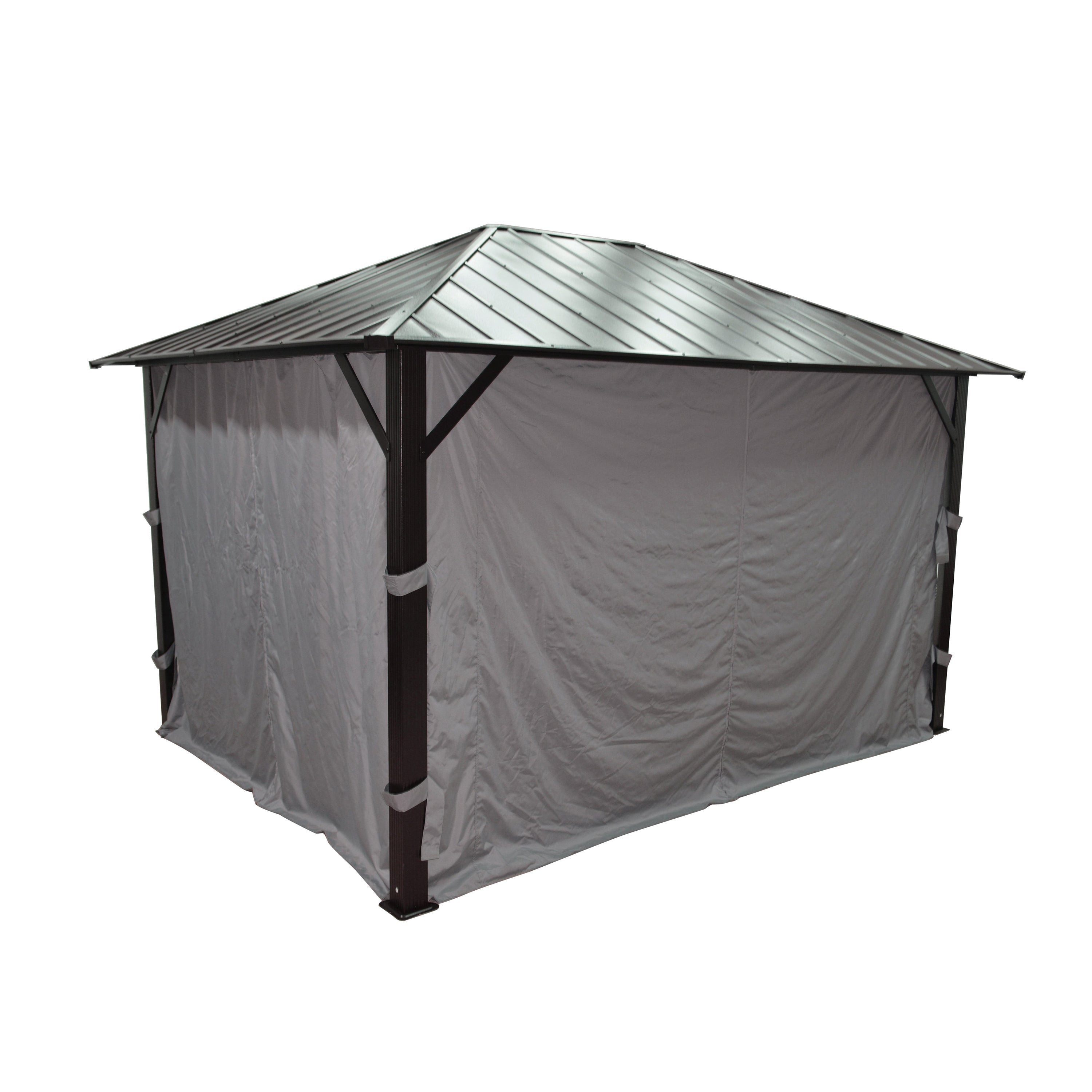 Curtain for Gazebo 10' x 14' , Water resistant, Gray