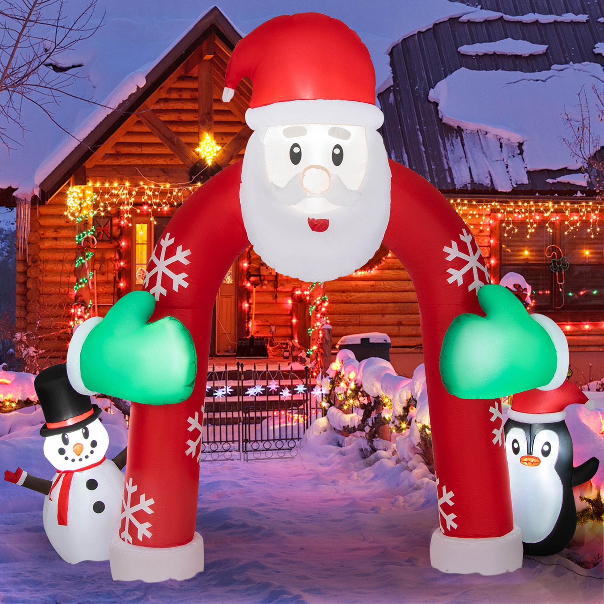 Costway 10FT Inflatable Christmas Santa Archway Decoration