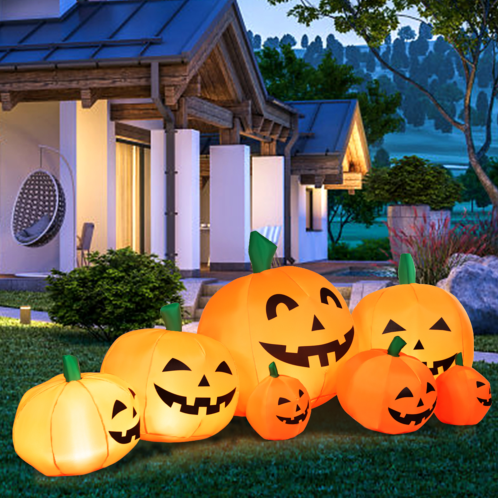 7.5' Halloween Inflatable 7 Pumpkins Patch