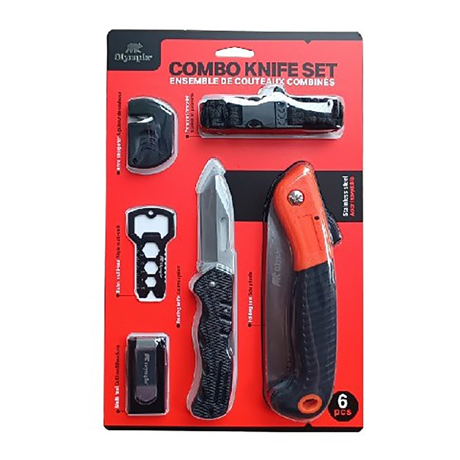 Camping Knife Set, Stainless Steel Blade, 6 Pieces