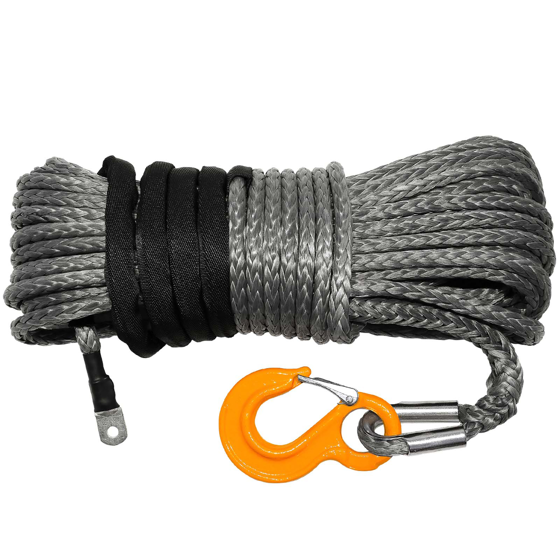 Synthetic Winch Rope 30m x 12mm, Screw Fix. Competition Hook