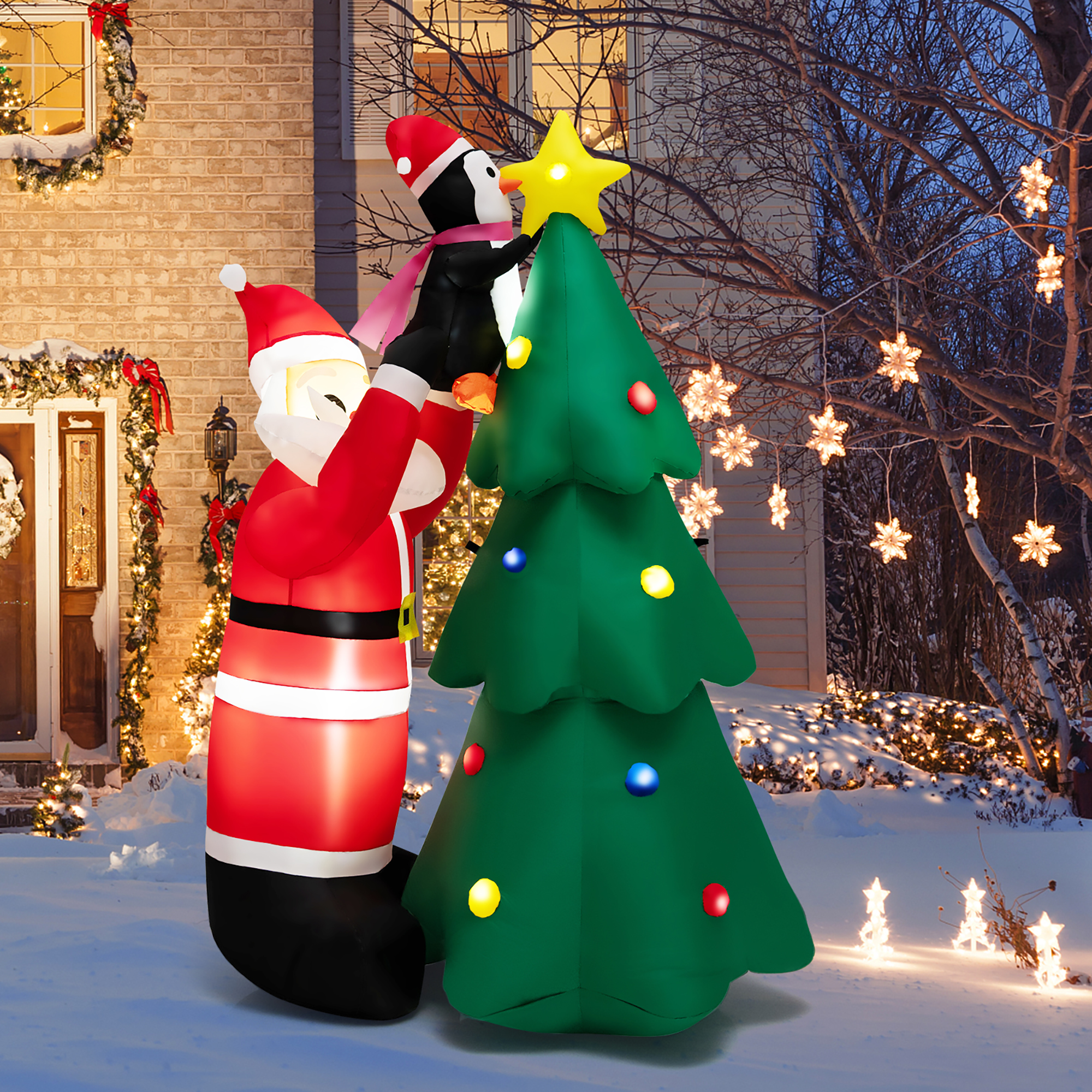 Costway 6 FT Inflatable Christmas Tree & Santa Claus