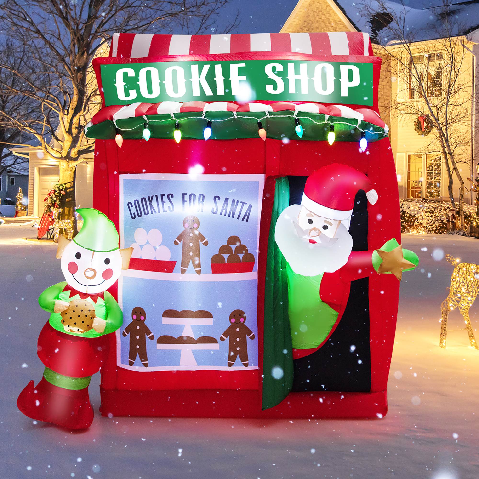 Costway 6.3 FT Inflatable Gingerbread Cookie Shop