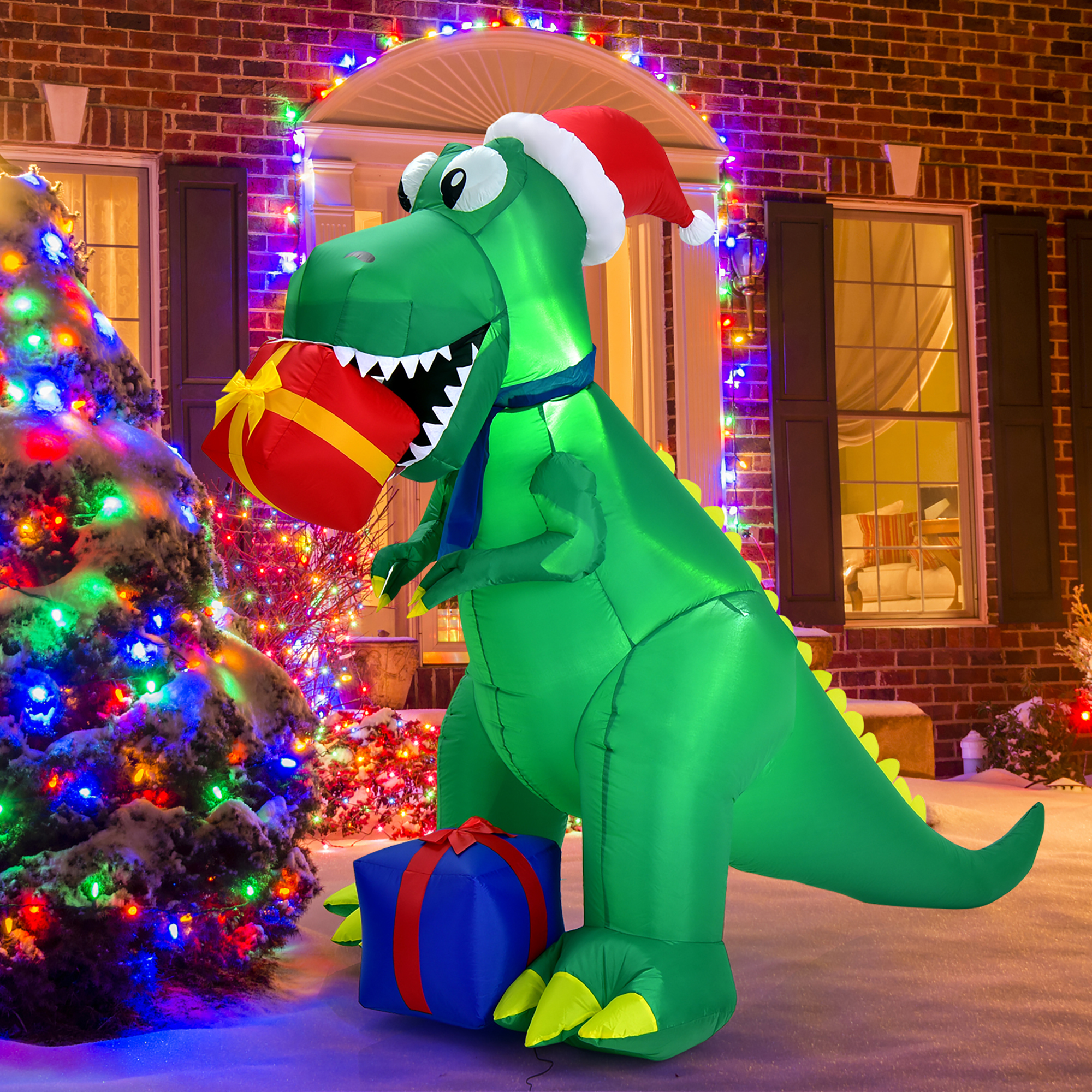 Costway 6Ft Christmas Inflatable Dinosaur Indoor & Outdoor