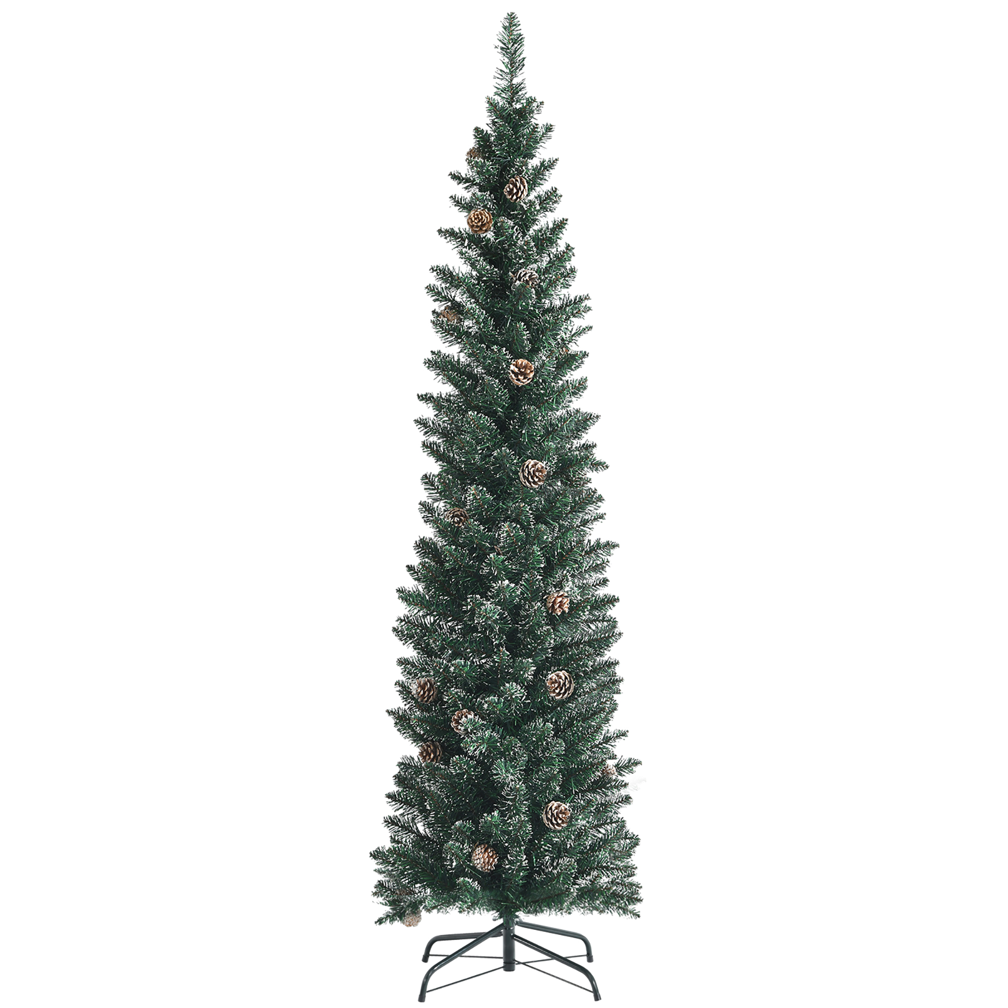 Costway 7ft Unlit Snowy PVC Artificial Pencil Christmas tree