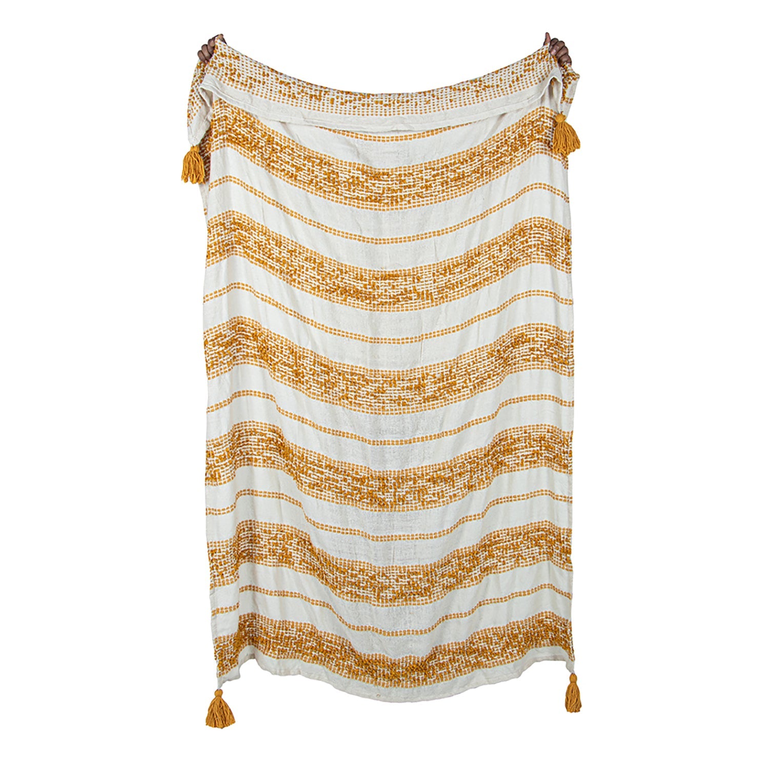 Mineral Stripe Throw, Indoor/Outdoor, 50" x 60", Yellow