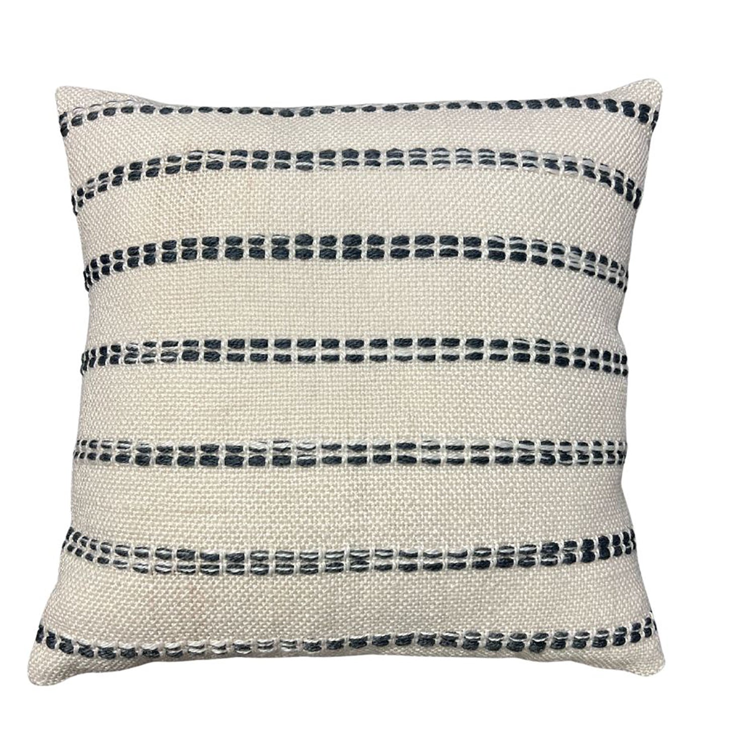 Natural Stripe Cushion, Indoor/Outdoor, 18" x 18", Blue