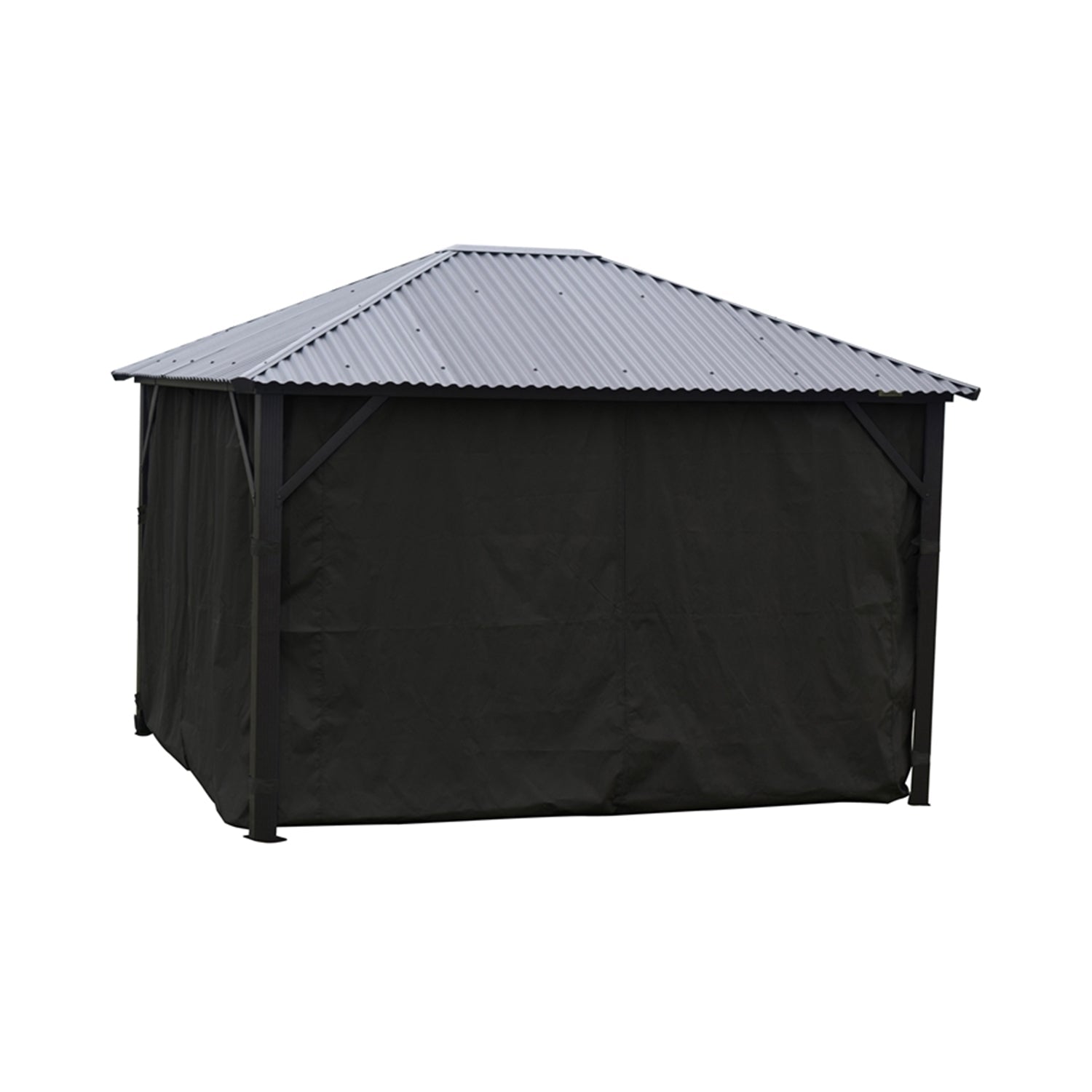 Curtain for Gazebo 10' x 10', Water resistant, Black