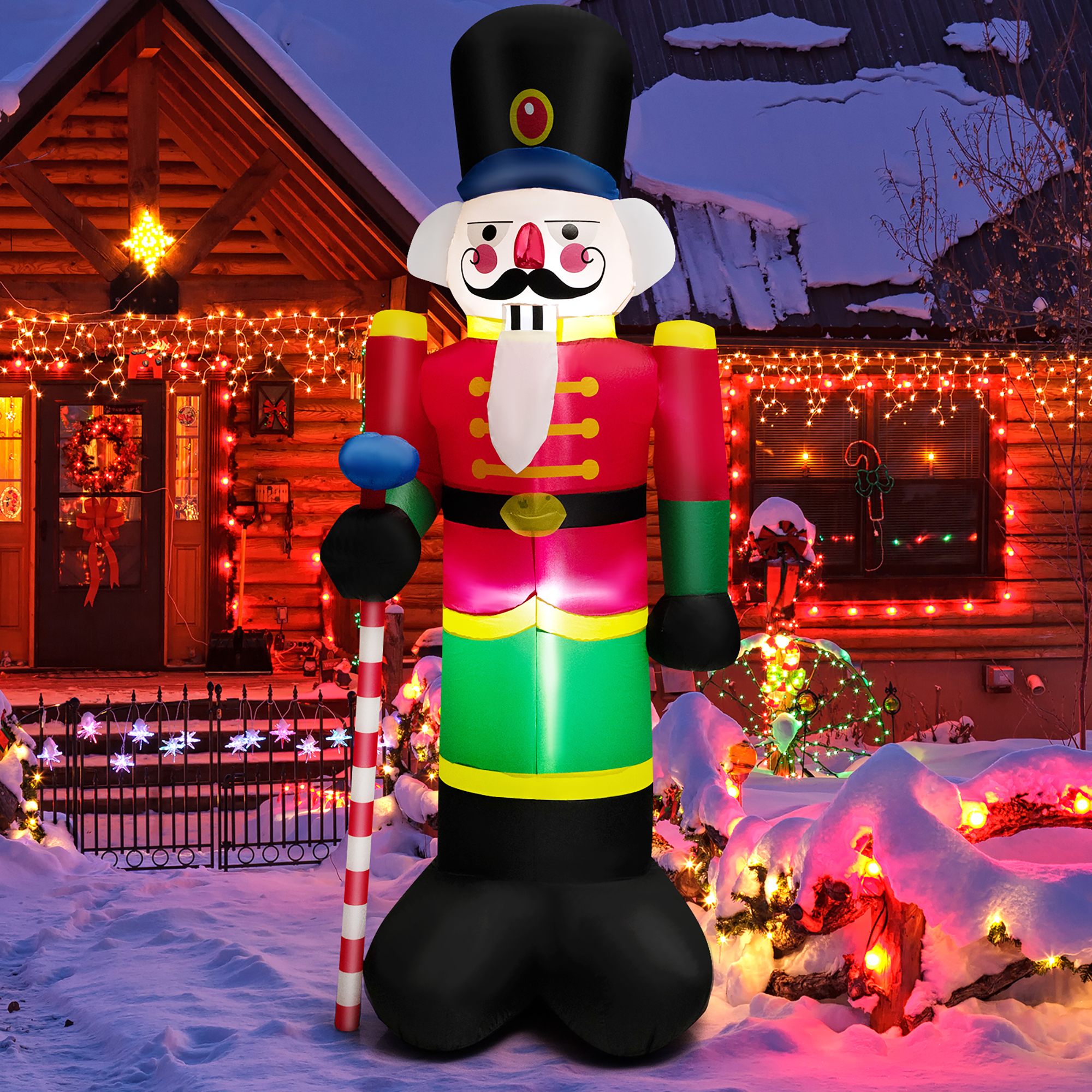 Costway 8FT Inflatable Nutcracker Soldier w/ 2 Built-in LED