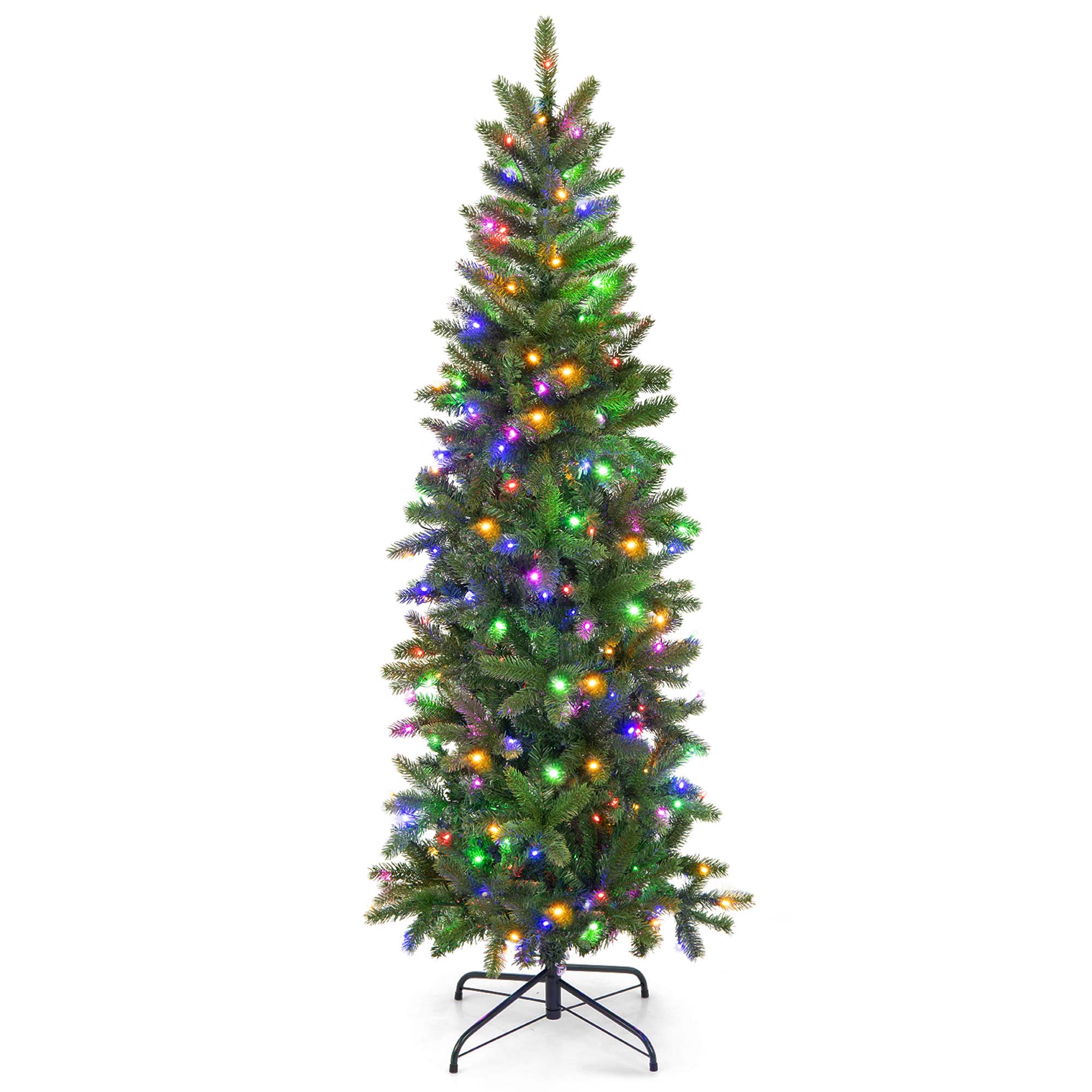 Costway 6FT Pre-Lit Hinged Artificial Christmas Tree